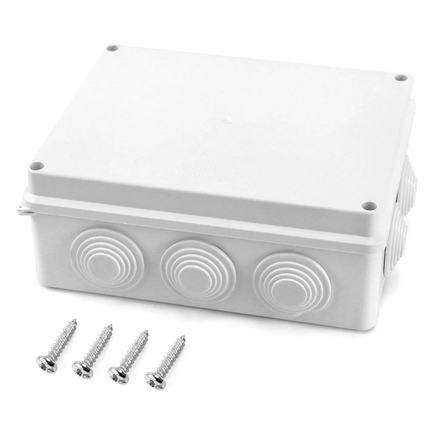 QWORK Boite de derivation IP65 plastique ABS etanche exterieur Blanc 200 x 155 x 80 mm