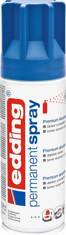edding 5200 permanent spray gentian blue matt 200 ml acrylic paint for glass metal wood ceramic plastic canvas