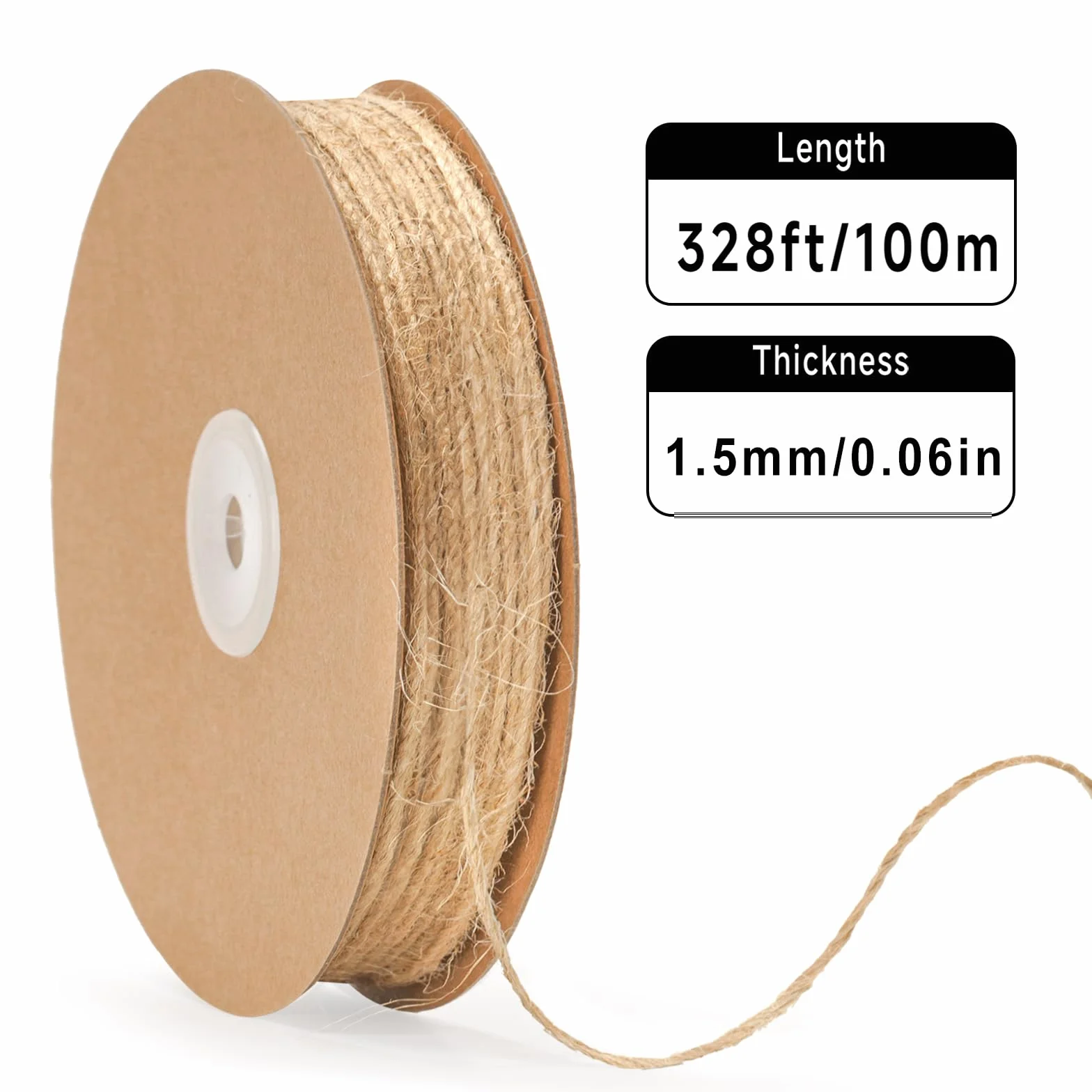 G2PLUS 100m Ficelle en Jute Naturel:1.5mm Corde de Jute,Ficelle de Jardinage Décorations pour l'emballage de Cadeaux,Bricolage,Noël,Pâtisserie,Artisanale