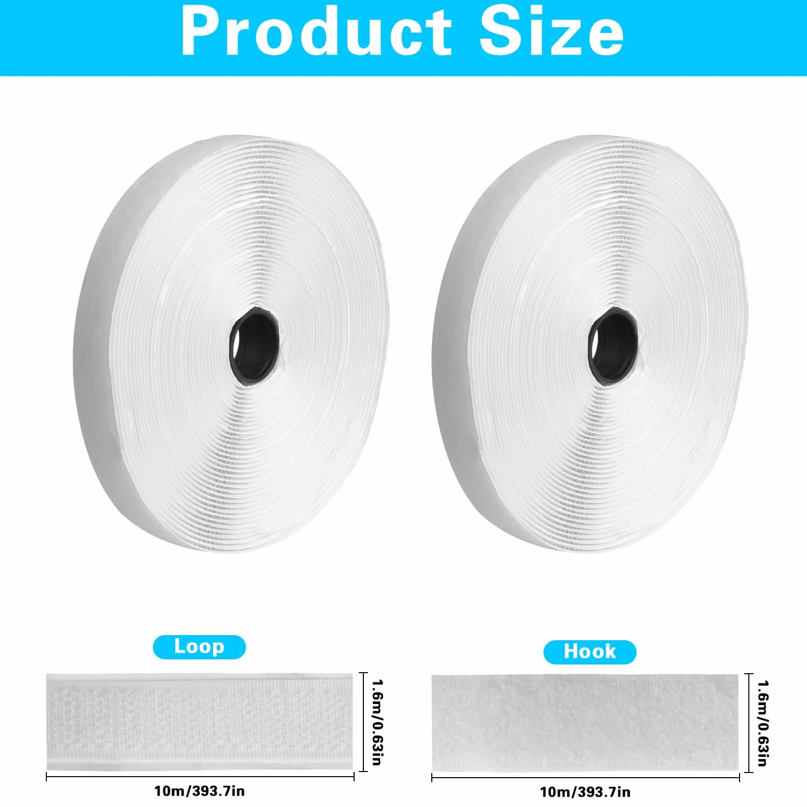 Ruban auto-agrippant extra-fort 16 mm x 10 m blanc 2 rouleaux