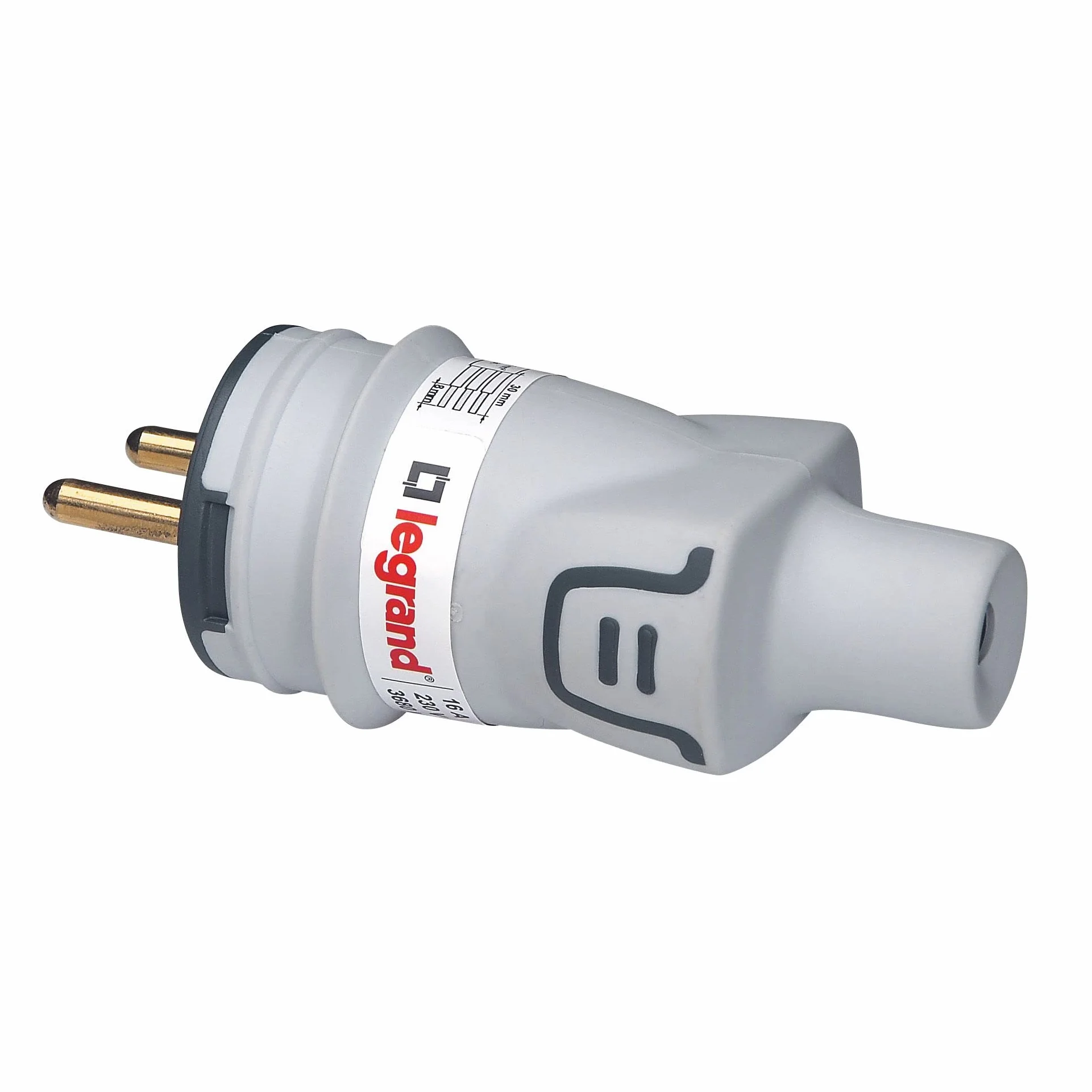 Legrand Fiche mâle avec terre Plexo IP44 gris