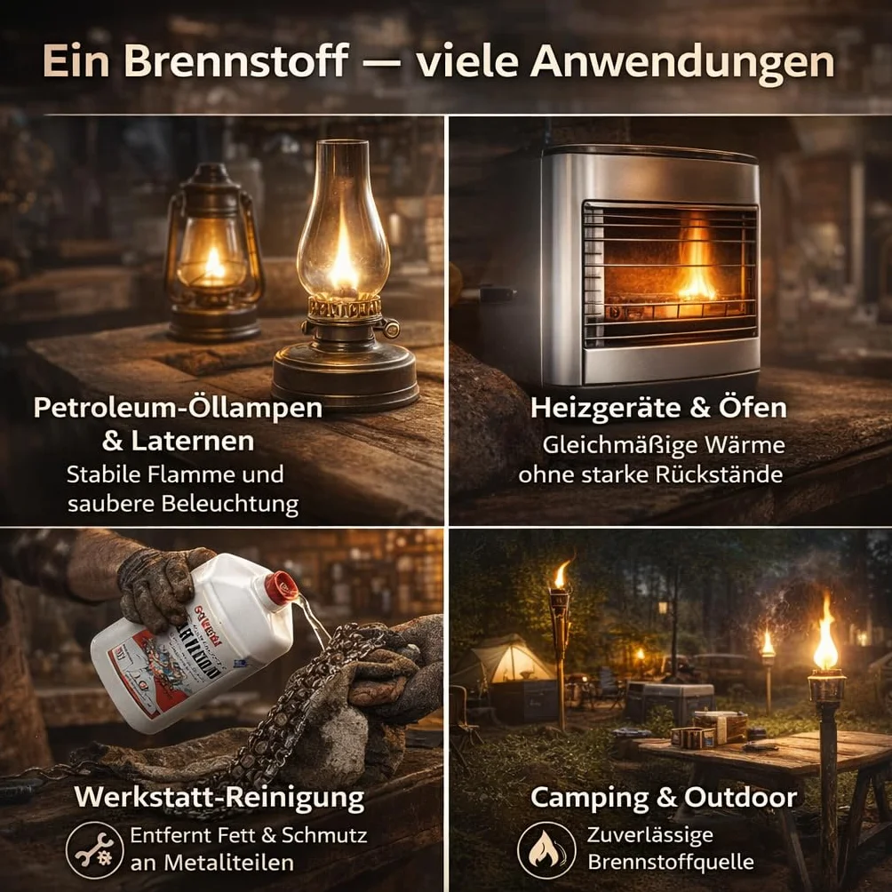 GiDeli 4 x 5 l Huile de lampe combustible de grande pureté pour lampes à pétrole