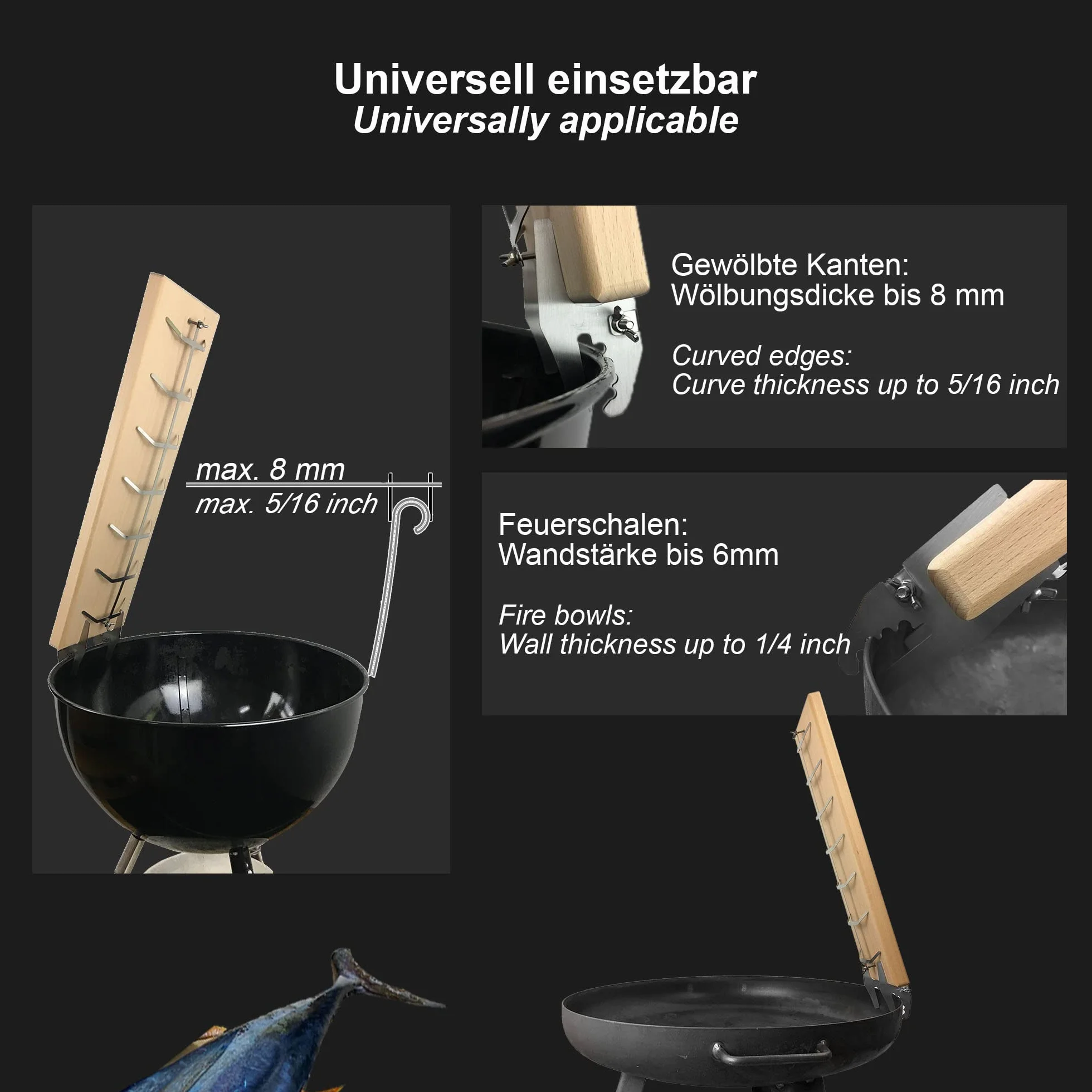 Bargen Premium Planche à Saumon en Hêtre pour Fumer ou Griller avec Support Stable