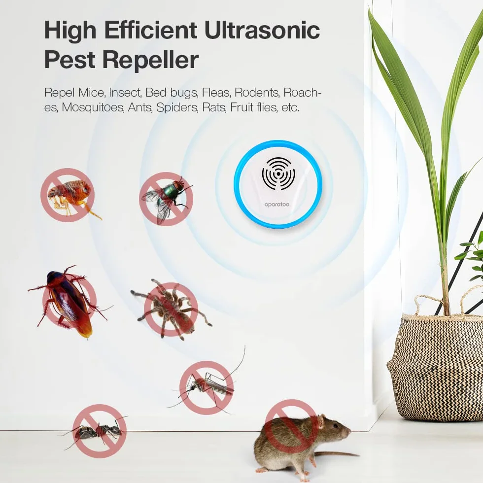 Répulsif Ultrason Moustique Anti Rongeurs Insectifuge Électronique Lot de 6