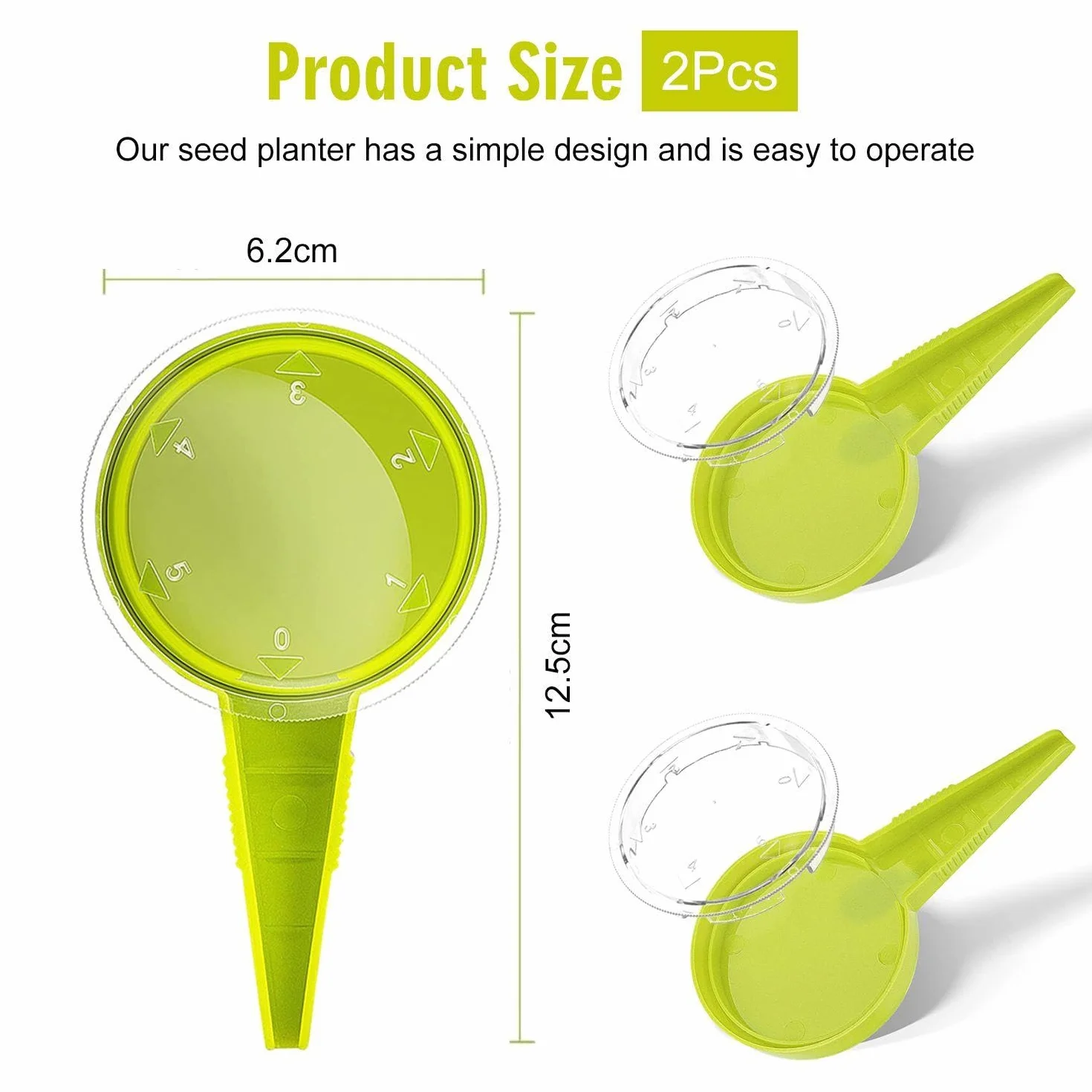Sequence en Plastique en 2 Pièces, Outils De Jardinage À Domicile, Semence Manuel, Outils De Plantation, Distributeur De Graines