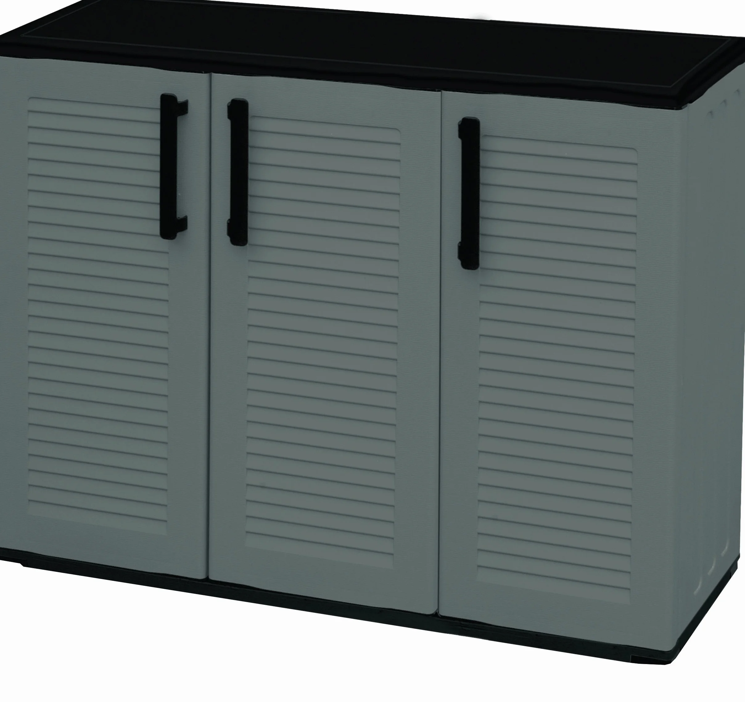 Art Plast E101/B Armoire basse en plastique à 3 portes Gris