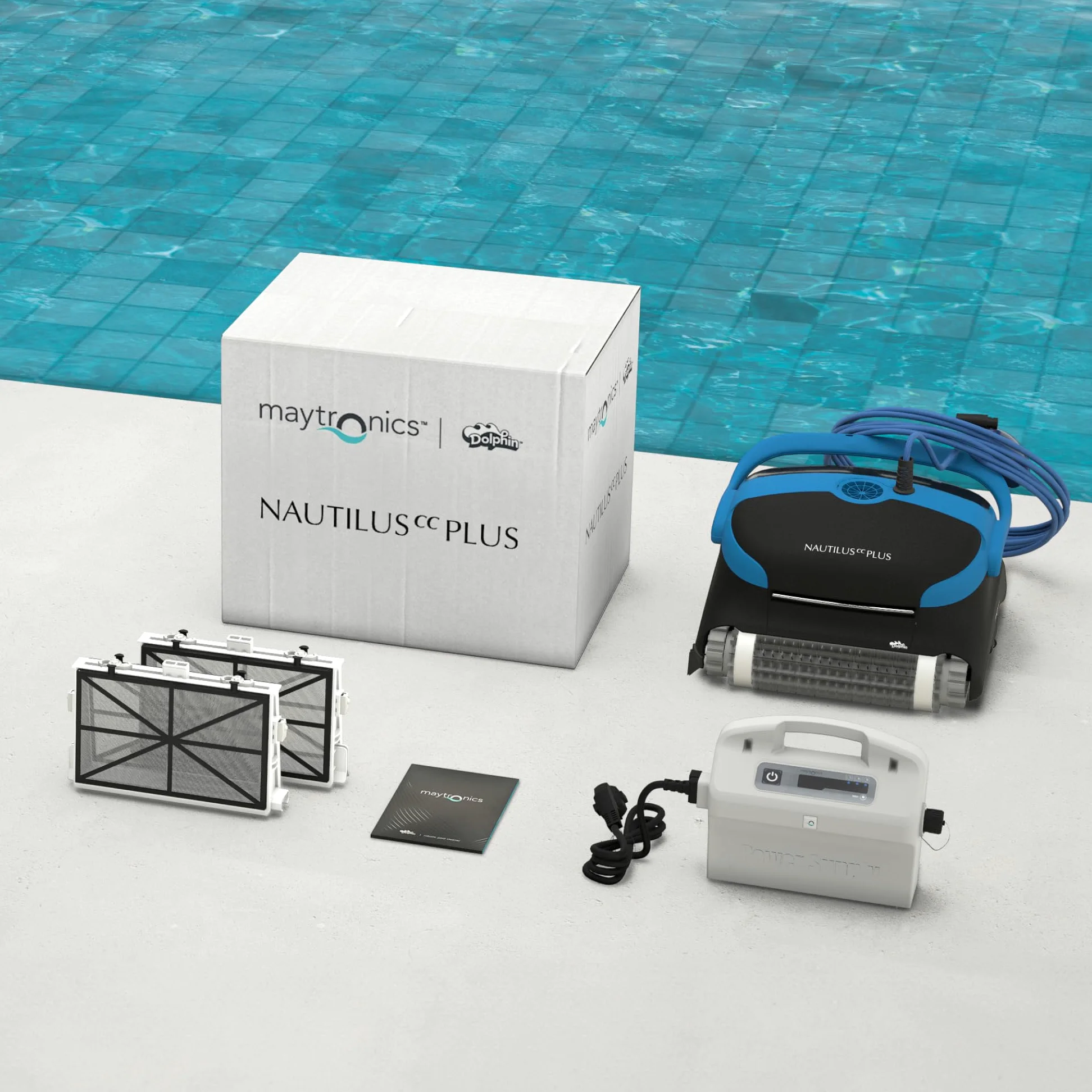 Dolphin Nautilus CC Plus Robot Piscine Fond et Parois, Piscine avec Planification Intelligente, avec Programmateur, Double Filtration, Idéal pour Les Piscines Hors Sol 12m