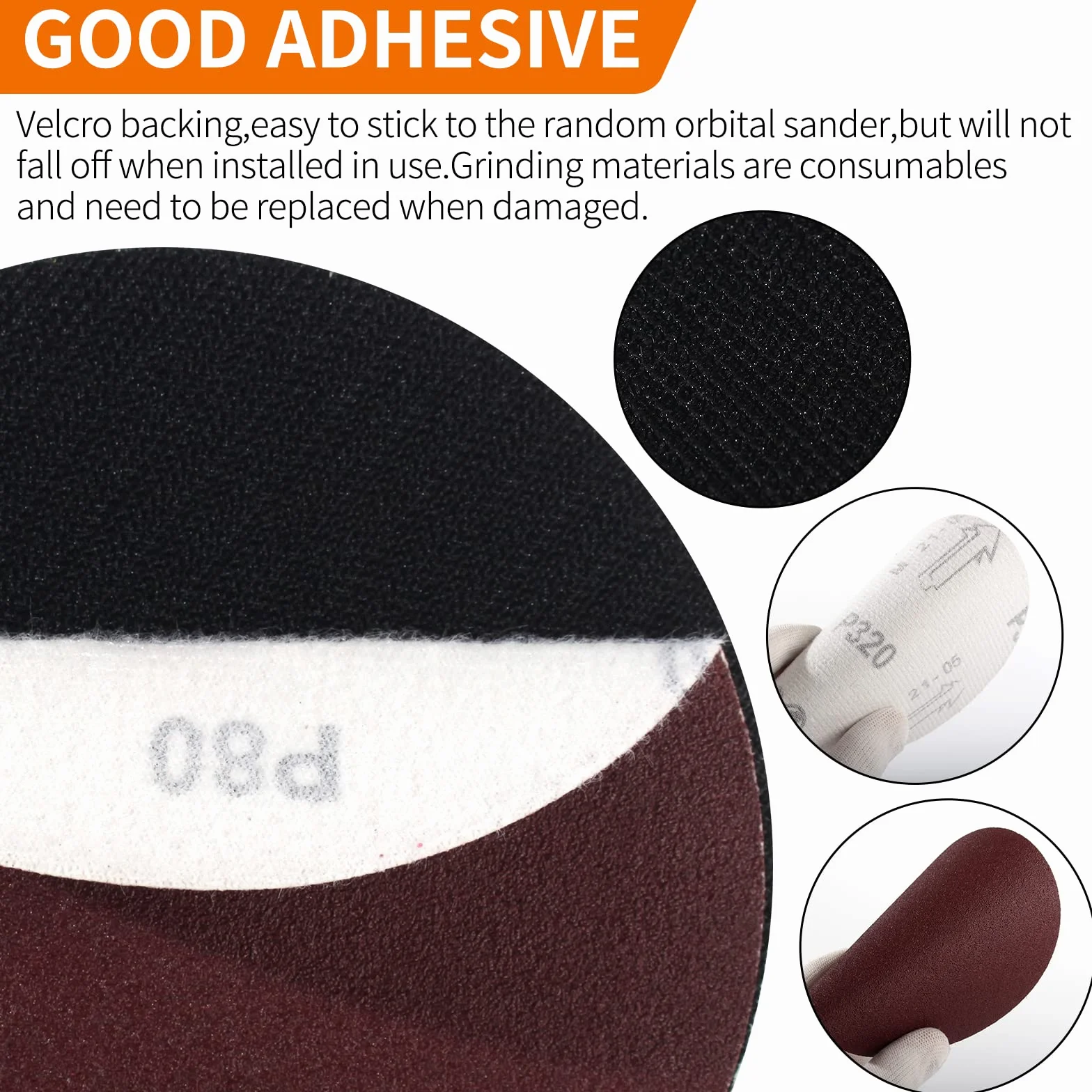 Pomsare Disques Plateau de Ponçage 125mm M14 50 Pièces Abrasifs Meuleuse d'angle Grain 10x 40/60/80/120/180 Poncer Polir Dérouiller