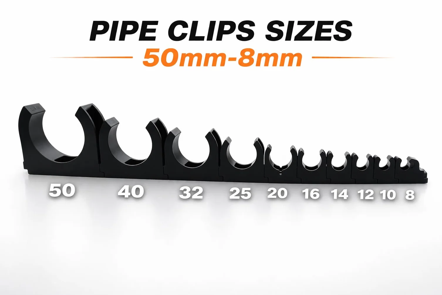 SOMA Clip de tuyau en plastique 20 mm gris lot de 30