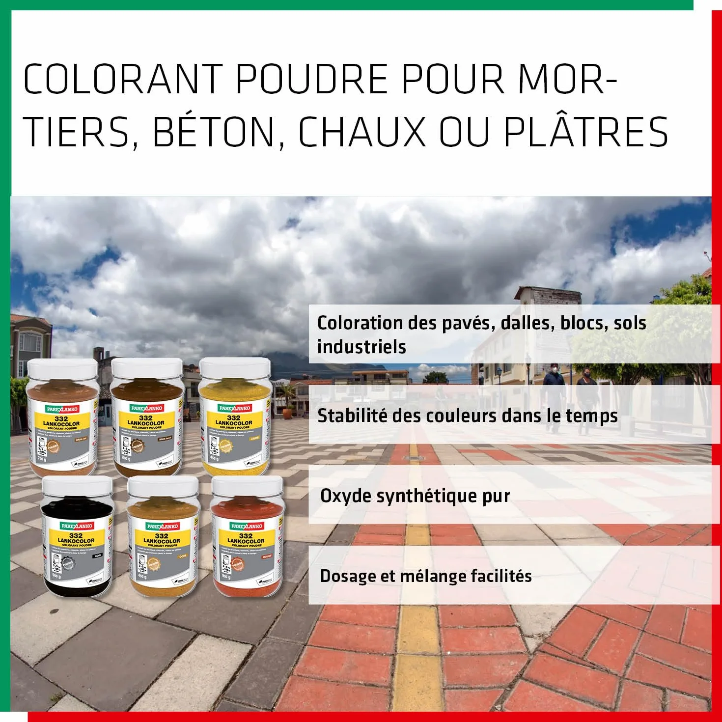 Parexlanko LankoColor 332 Colorant en poudre Noir 900g pour mortier et béton