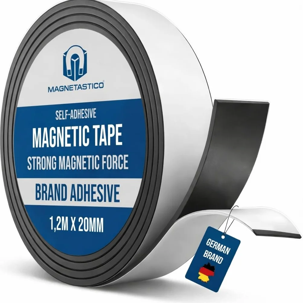 Bande Magnétique Adhésive 20mm x 1,2 m Colle 3M pour Organiser