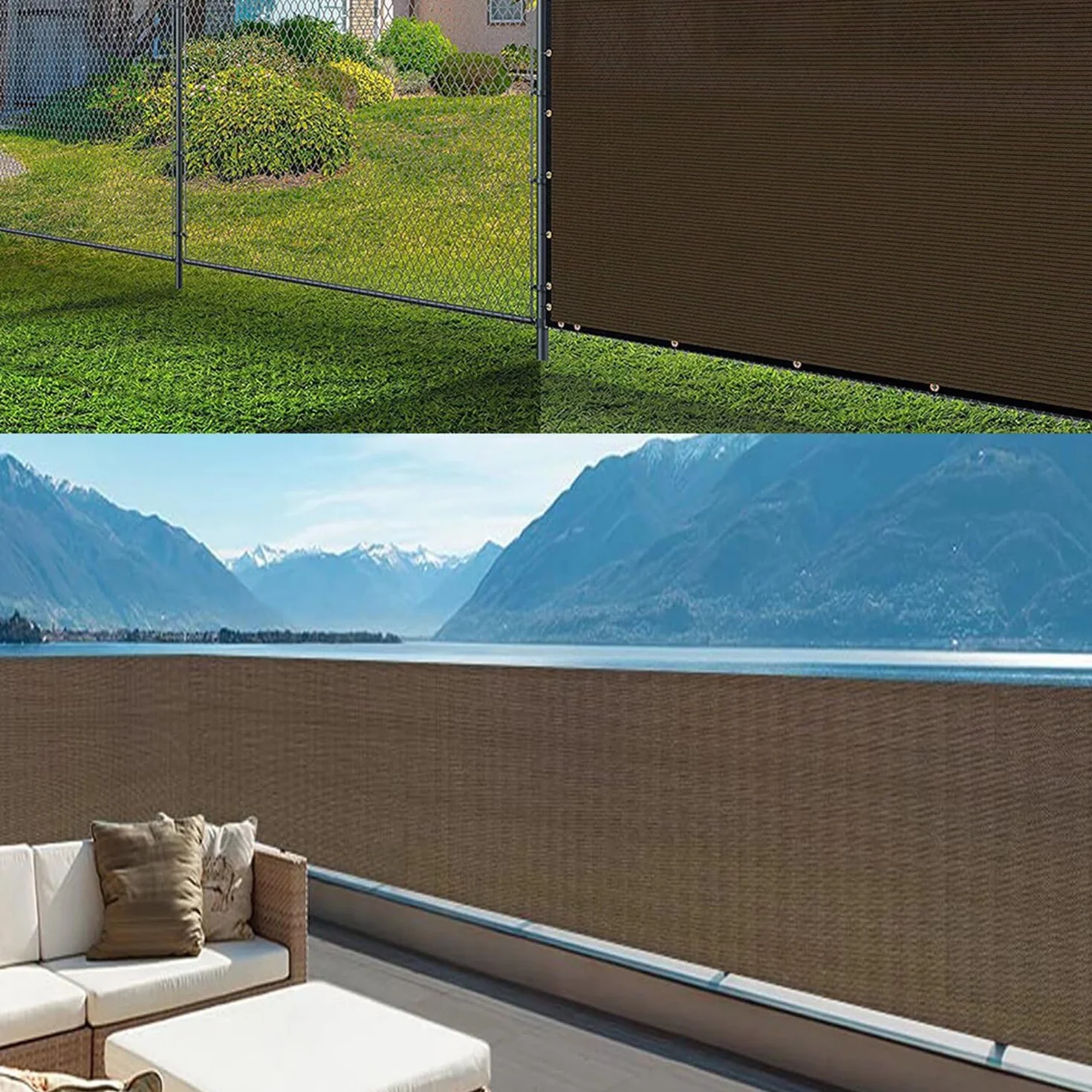 Store LatéRal pour Balcon Et Terrasse Store LatéRal Pare-Soleil Brise-Vue Résistance à la déchirure avec Trous et Serre-câbles aux Intempéries Cache Balcon Protection UV Blanc 70x1000cm