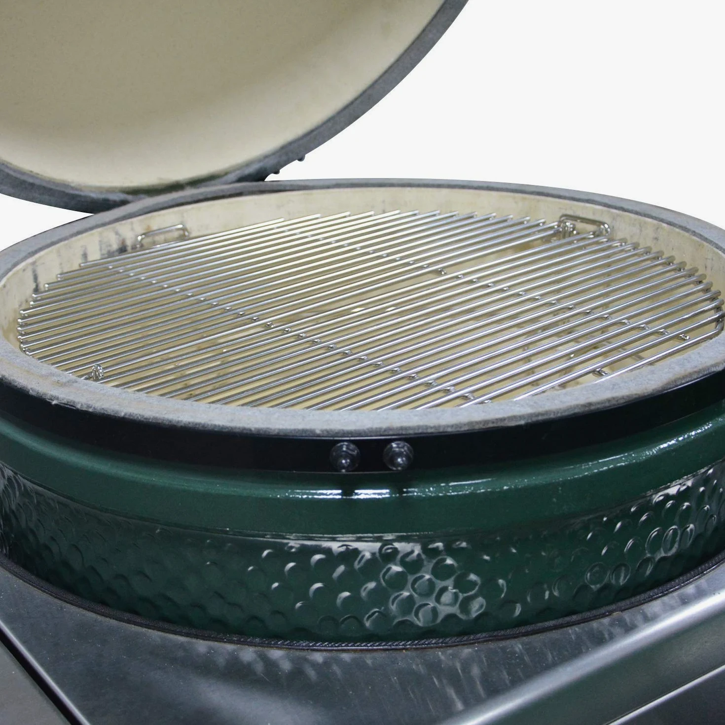onlyfire Système de Grilles de Cuisson pour Large BGE et Kamado Joe Classic Joe, Accessoire pour Barbecue en Céramique Kamado de 46 cm, Grille Réglable en Hauteur avec Déflecteur de Chaleur