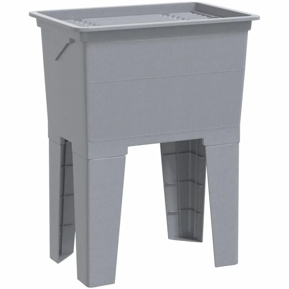 vidaXL Bac à Linge Gris 59x41x75 cm Résine, Évier Utilitaire Autoportant