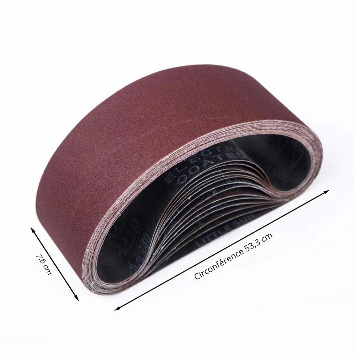 Bande Abrasive 75 x 533 mm 15 Pièces pour Ponceuses à Bande