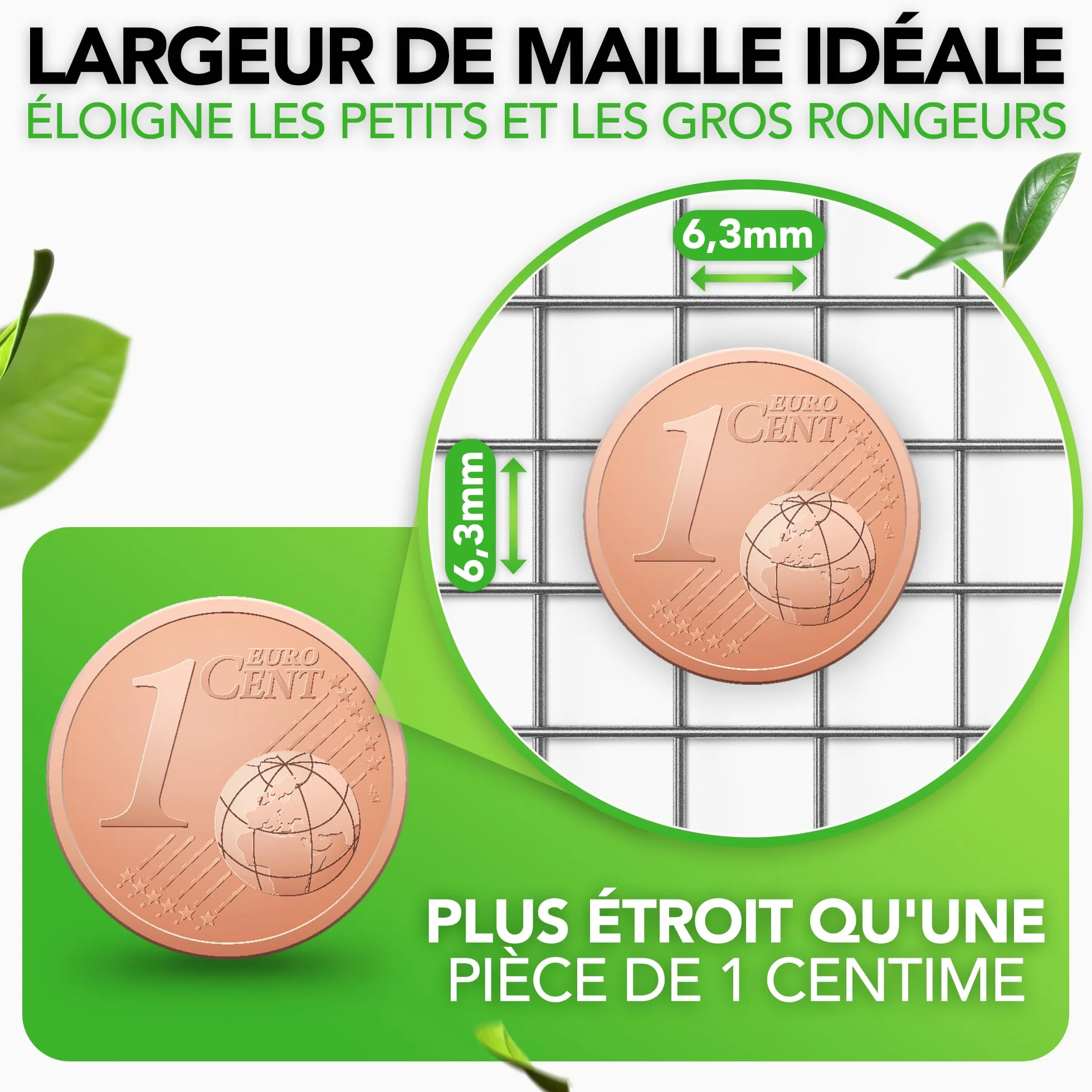 LAINFELD Grillage à mailles fines | 10 x 1 mètre | Grille anti-campagnol pour plate-bande surélevée avec maille de 6,3 mm | Fil de fer pour lapins, grillage pour volière, accessoire pour plate-bande