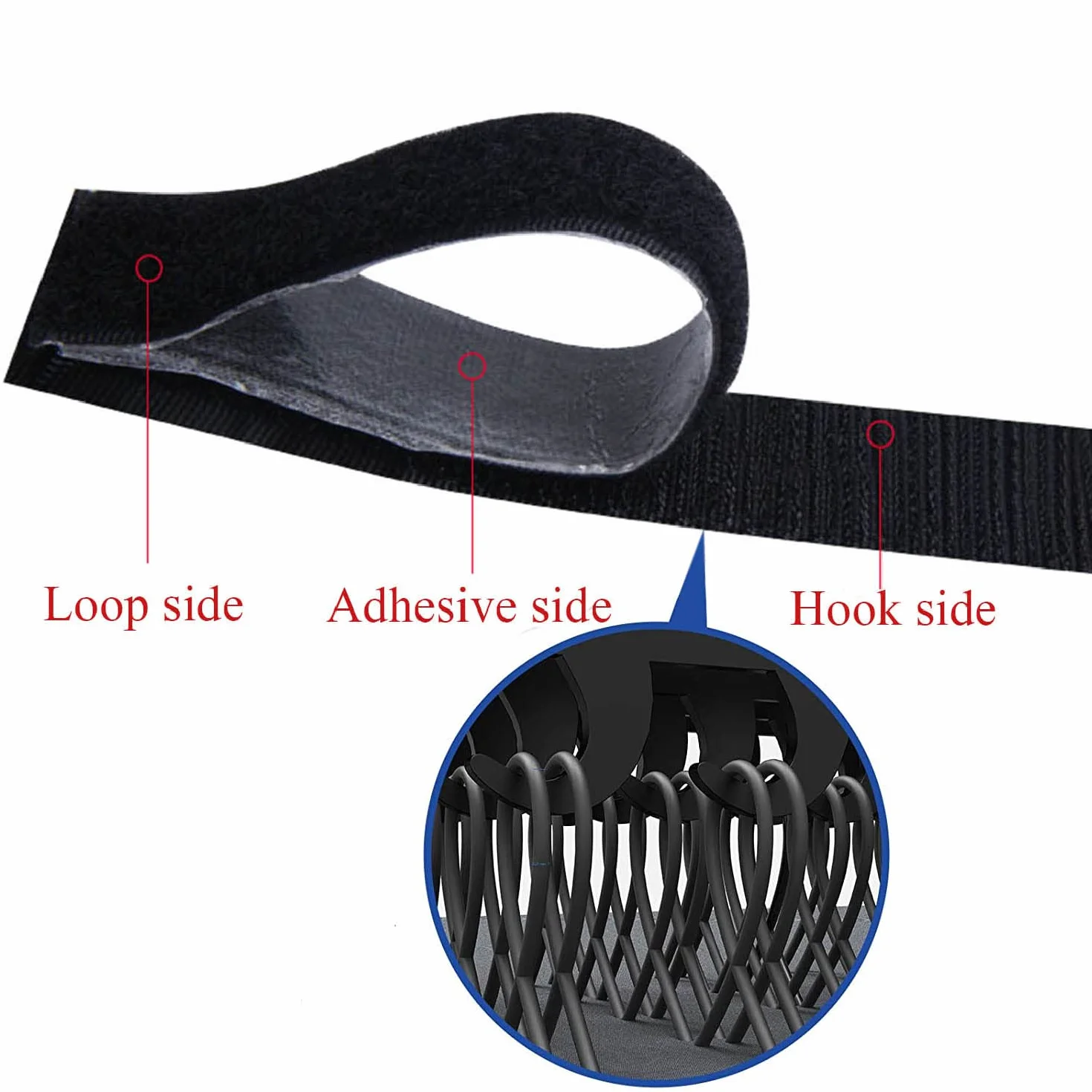 Ruban Autocollant Auto-Adhésif à Crochets et Boucles 3M 9448A 2CM x 3M 2 Rouleaux