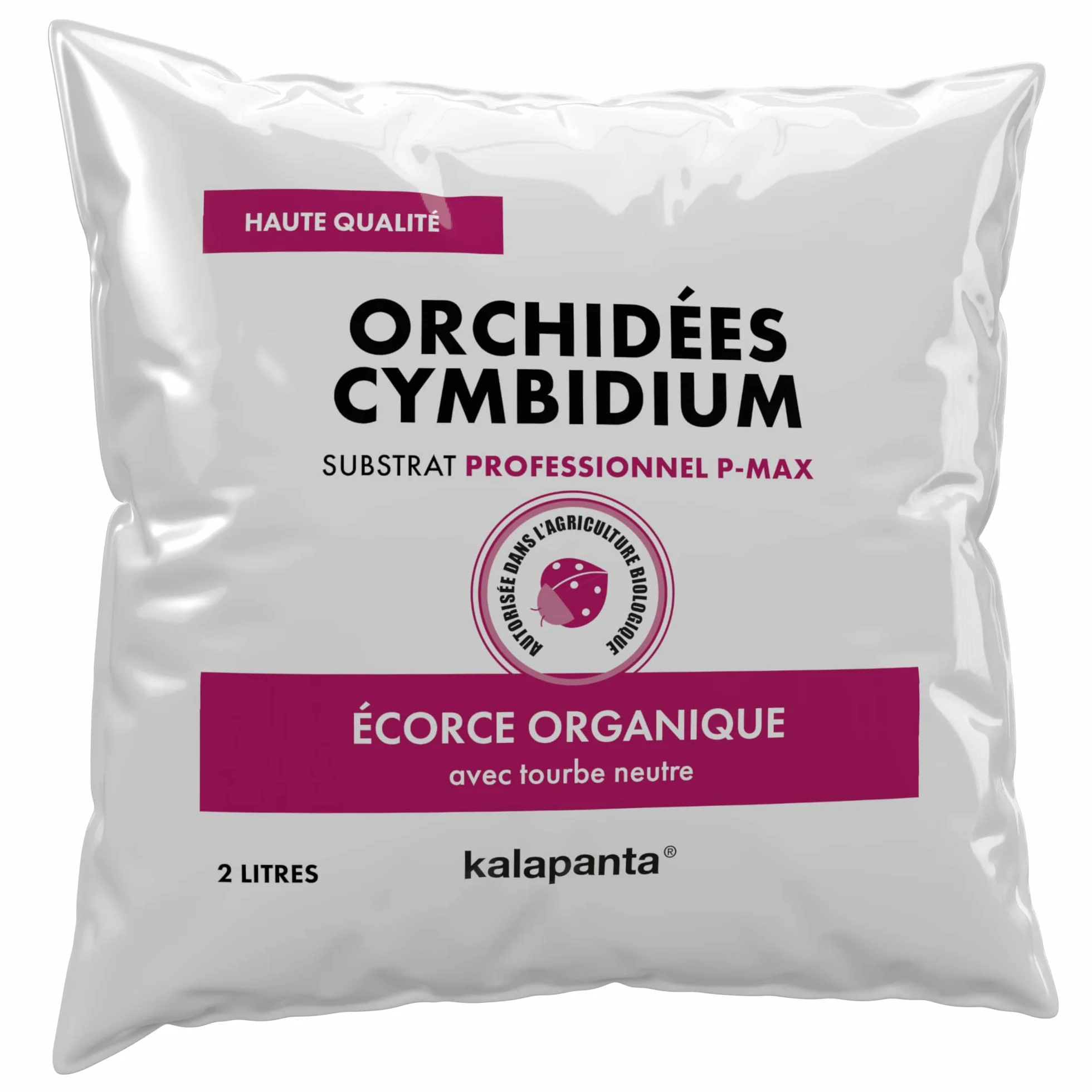 Kalapanta Terreau pour Orchidées Cymbidium 2L, Mélange d'Écorce et de Tourbe, Biologique et Naturel, Agriculture Biologique, Excellent pour Le rempotage.