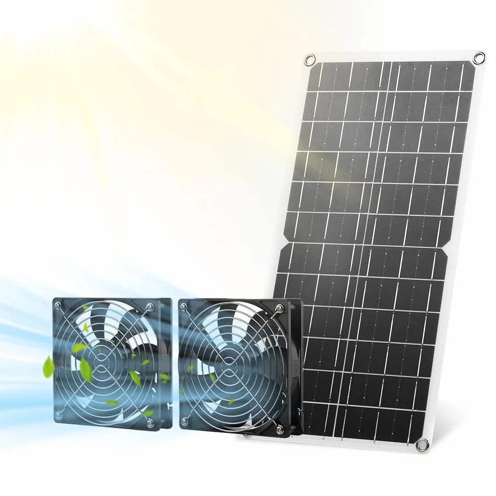 Ventilateur solaire 15 W panneau solaire résistant aux intempéries pour poulaillers serres hangars