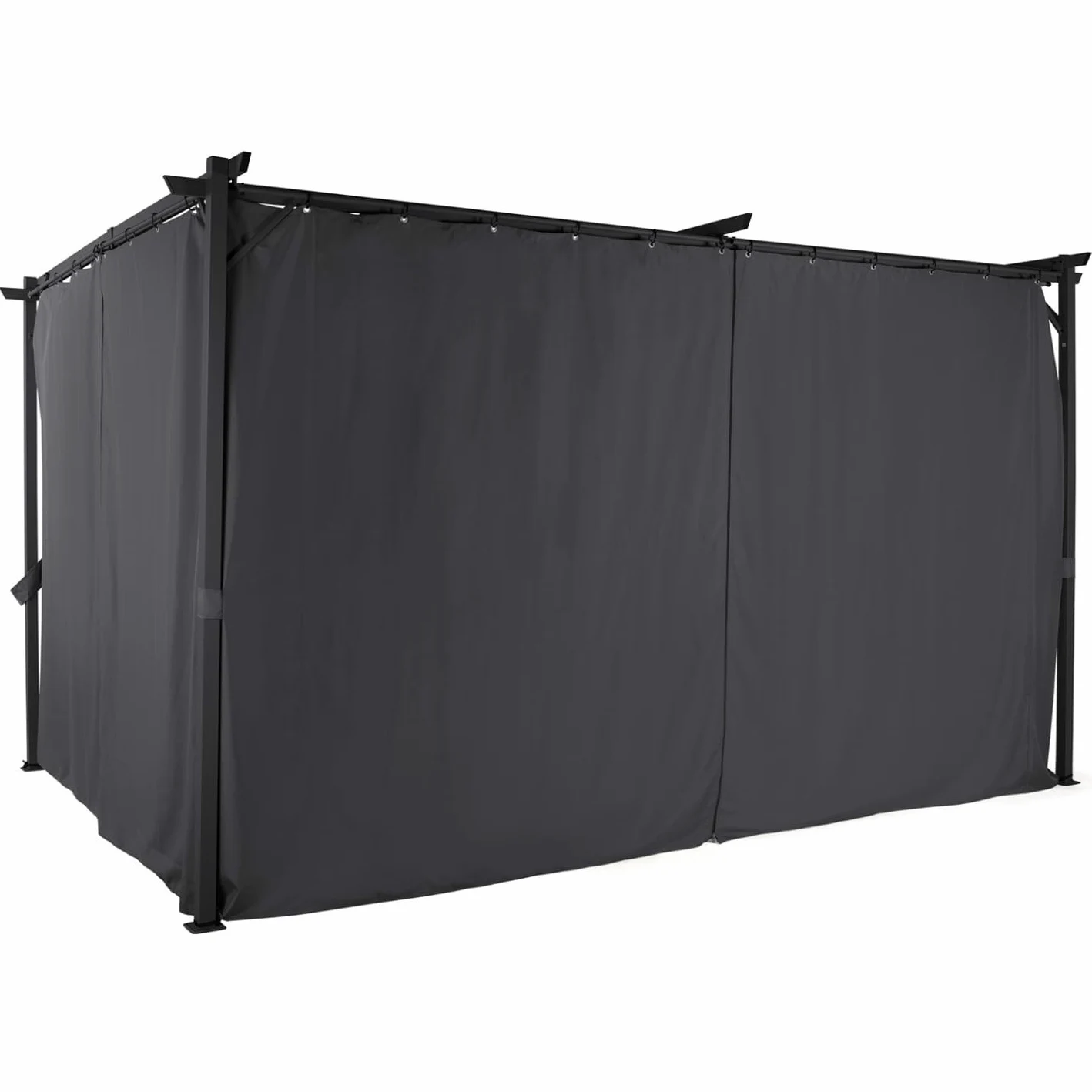IDMarket - Pergola édition limitée Toit rétractable 3x4 M et 4 Rideaux Gris Anthracite