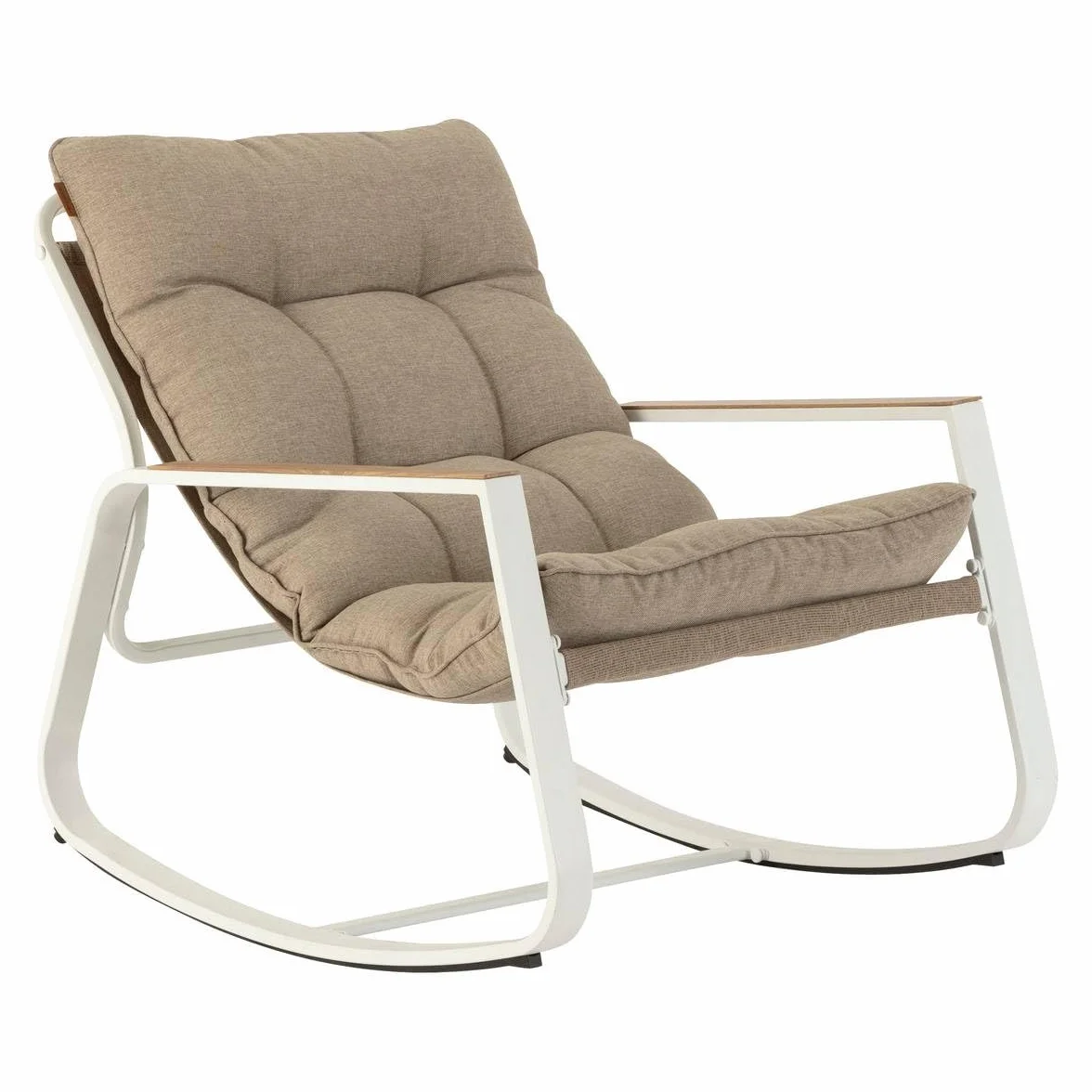 Hespéride - Fauteuil à Bascule Felinio Taupe - Acier Traité Epoxy Anti-Rouille - Mobilier d'Aménagement pour Jardin, Terrasse, Balcon, Patio