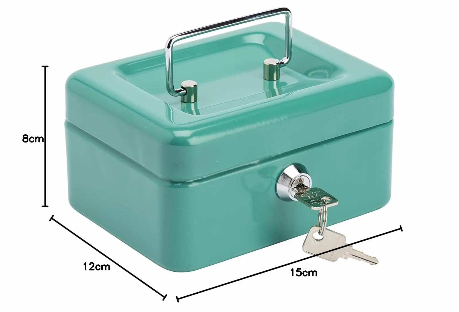 Burg-Wächter Money 5015 Caisse verrouillable en tôle d'acier, vert turquoise