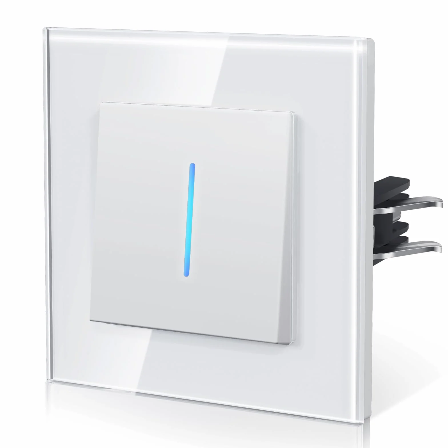 BSEED Interrupteur Poussoir 1 Gang 1 Way, Blanc