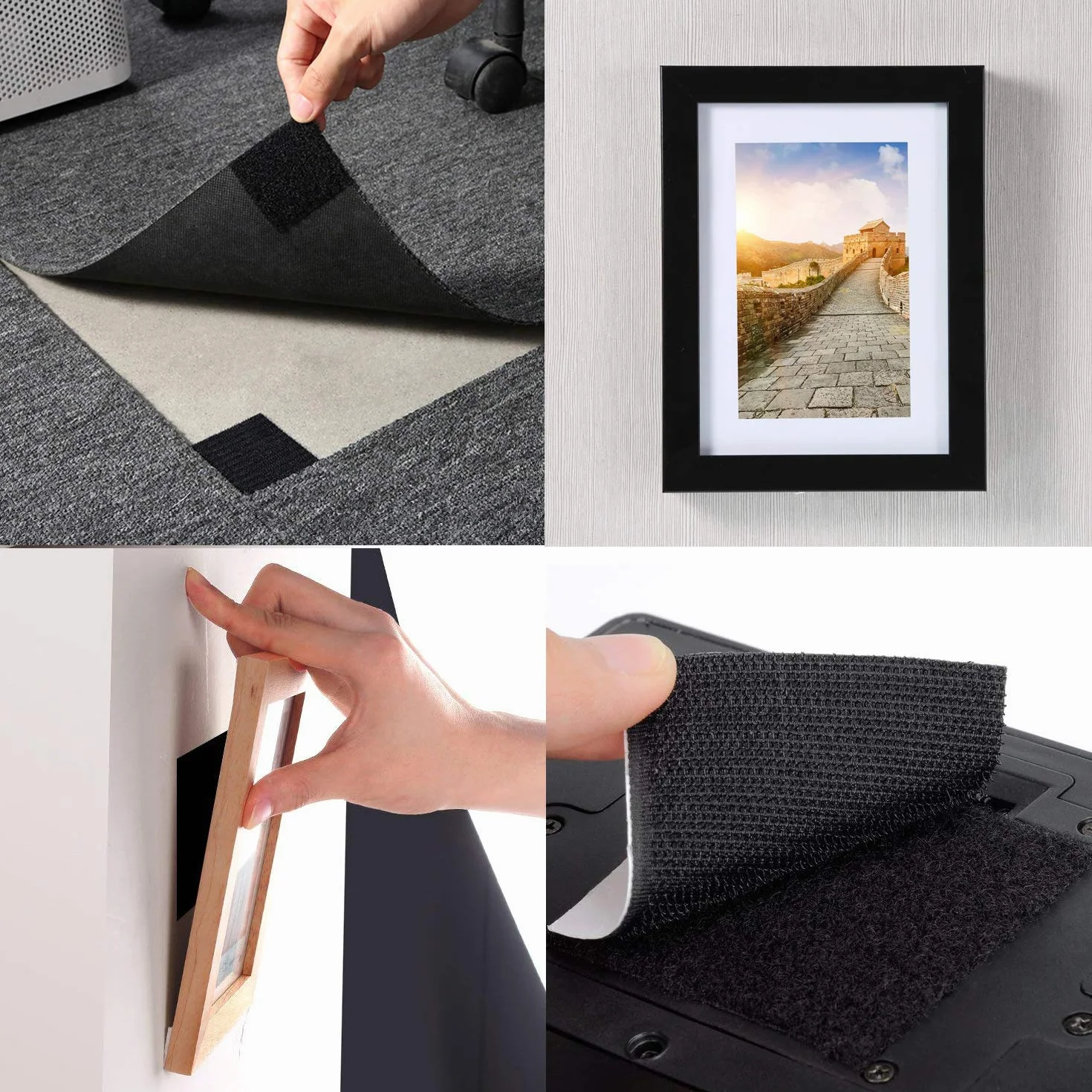 TEUVO 6 Paires Scratch Autocollant 11x15 cm Adhésif pour Fixation et Montage