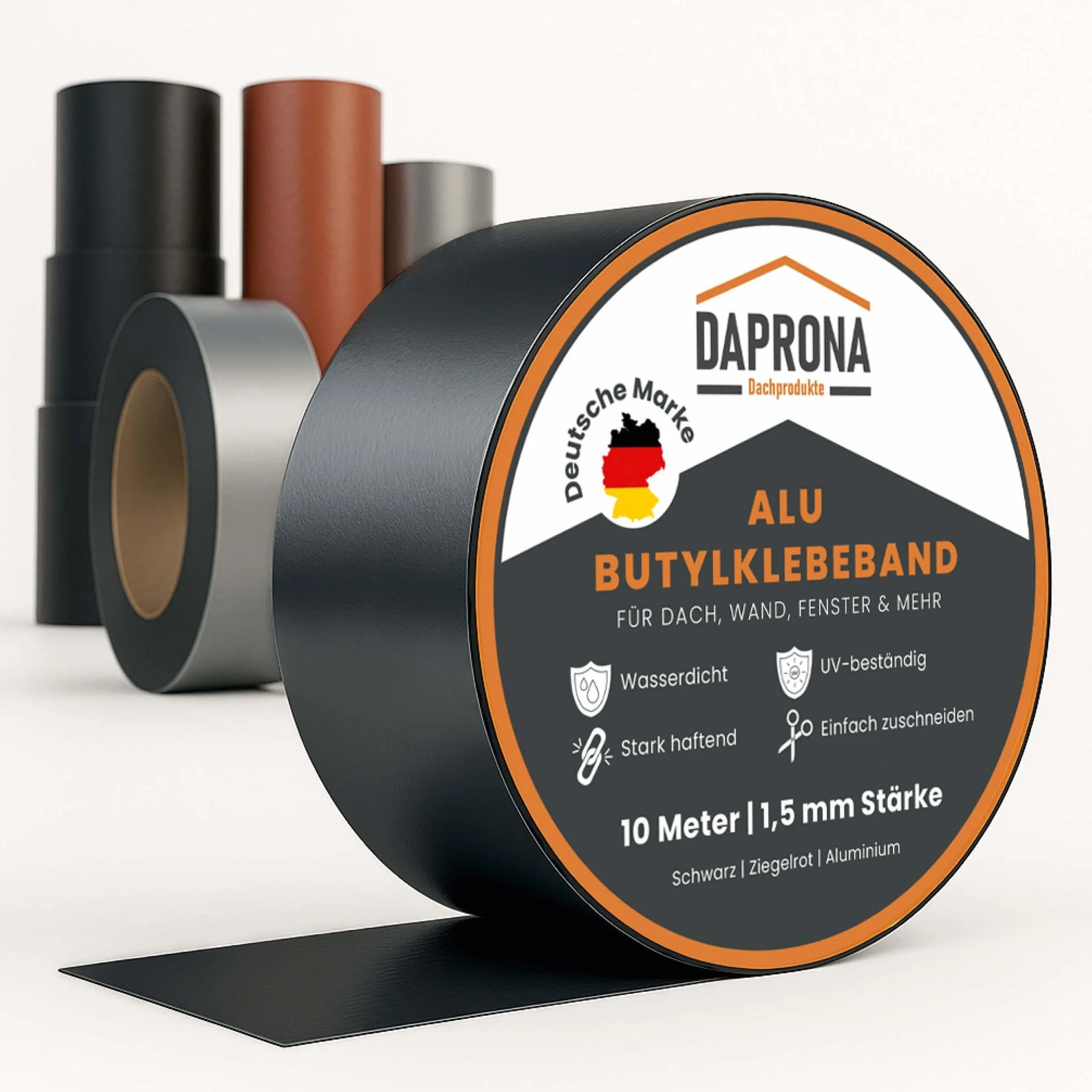 Bande d'étanchéité 10m 150mm noir aluminium résistante à l'eau