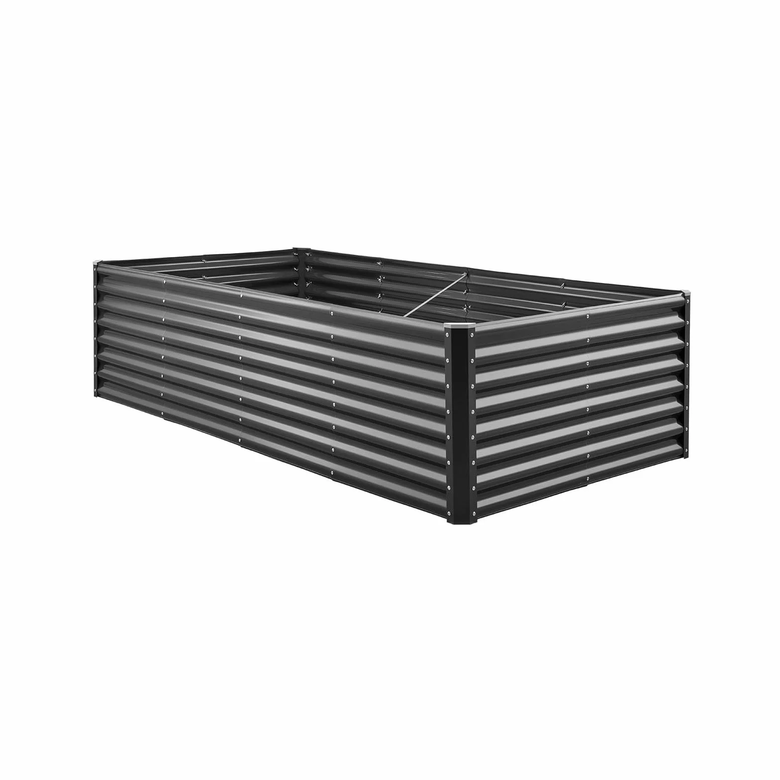 VEVOR Potager Surélevé Métal 240x120x60 cm Galvanisé Gris Foncé