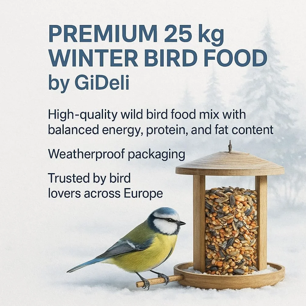 GiDeli Nourriture pour oiseaux sauvages d'hiver 20 kg seau graines de lin oméga
