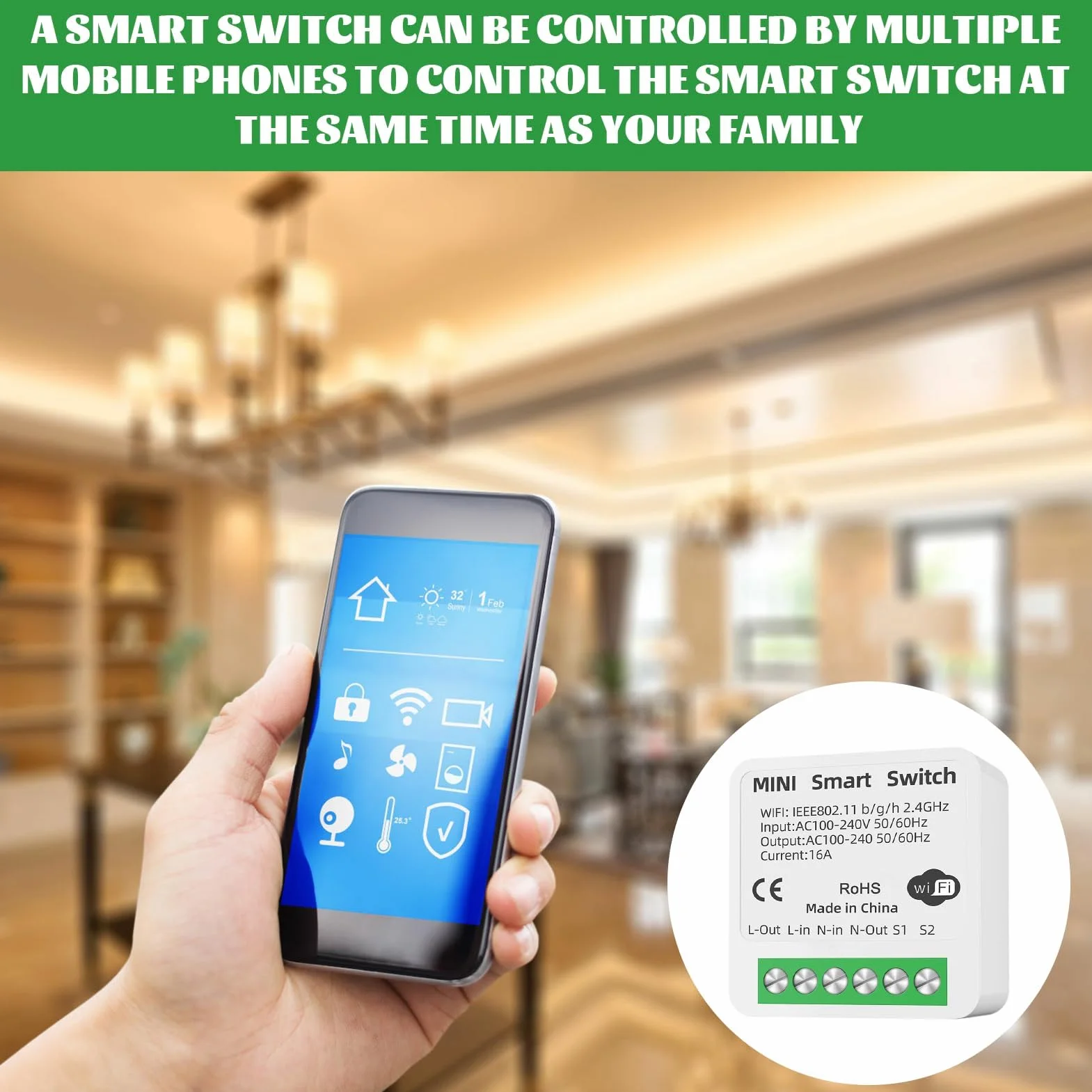 Interrupteur Connecté Wifi Intelligent Tuya Smart pour Alexa Google Home