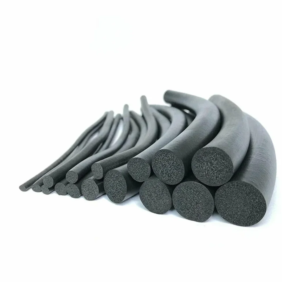 Joint de panneau en caoutchouc mousse EPDM noir, fil éponge rond, diamètre 2-20 mm, 1 mètre