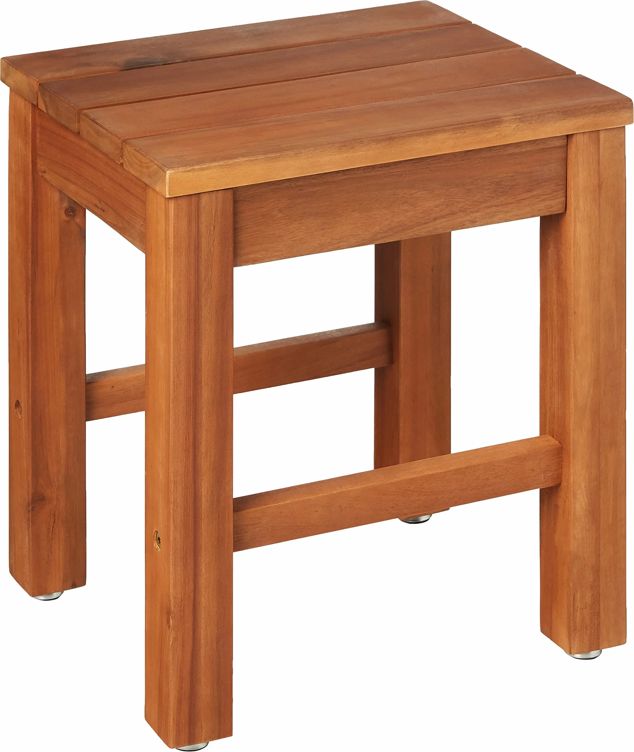 Amazon Aware Tabouret d'extérieur rembourré en bois d'acacia, Finition naturelle, Poids maximal supporté 102 kg