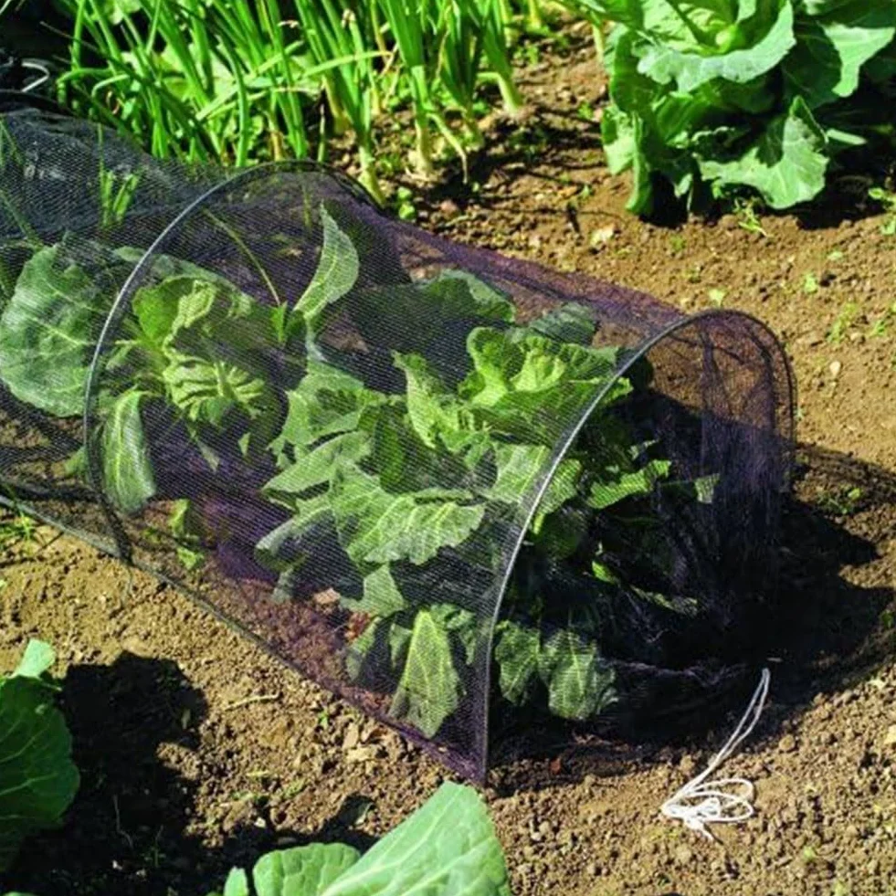 HpLive Tunnel de jardin en maille noire - 300 x 45 x 45 cm - Résistant au gel - Protection contre les intempéries