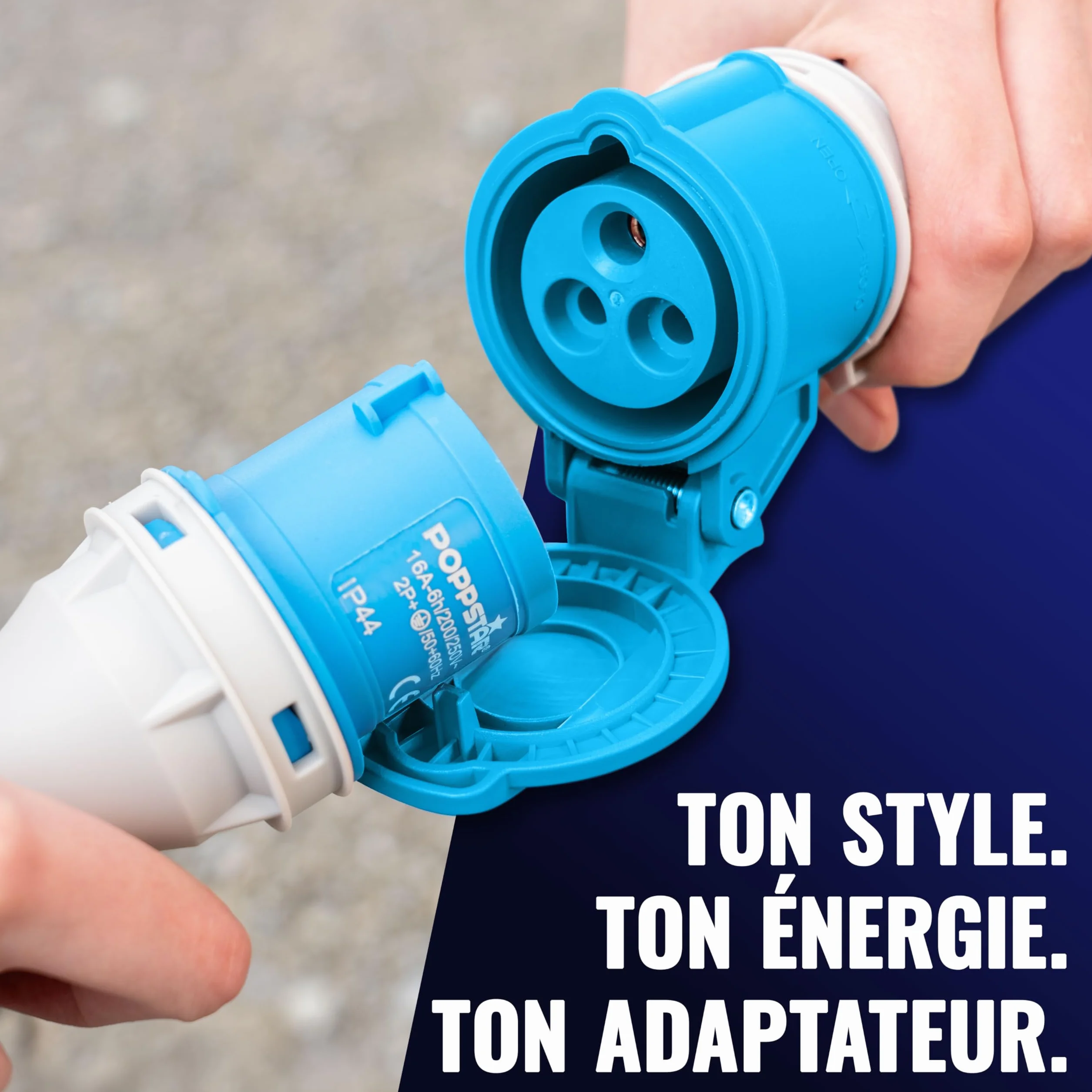 Poppstar Adaptateur CEE 30cm IP44 16A 3 pôles Prise Schuko Femelle Type F H07RN-F 3G2.5