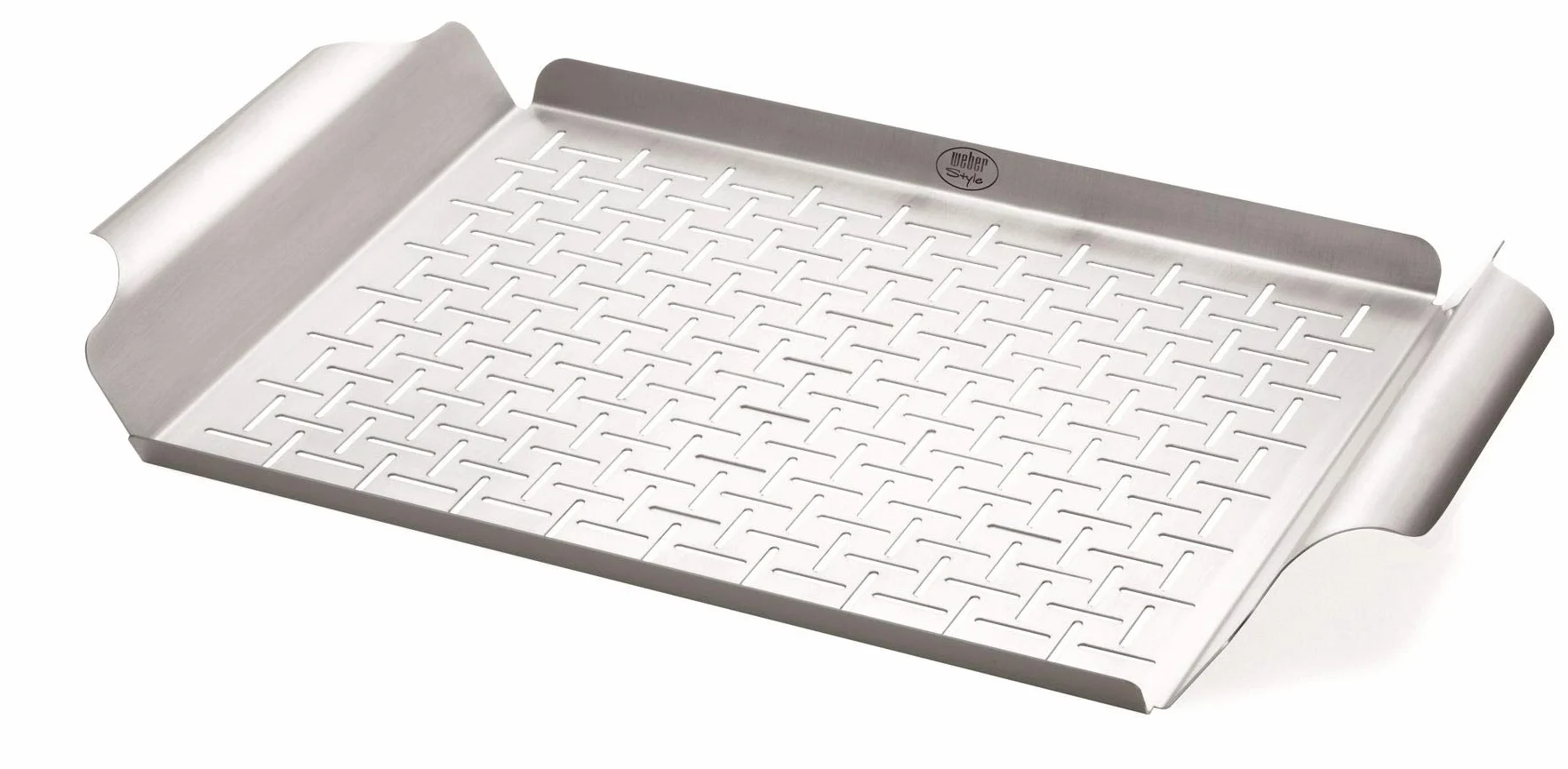Weber Plat de cuisson deluxe (44 x 39cm) - acier inoxydable, résistant à la chaleur, passe au lave-vaisselle, idéale pour sauter les légumes et faire sauter les fruits de mer - Argent (6435)