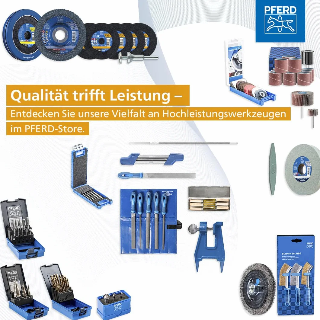 PFERD TOOLS Assortiment de manchons abrasifs, 13 pièces, corindon, Ø 15x30 mm, A60-240, tige Ø 6 mm
