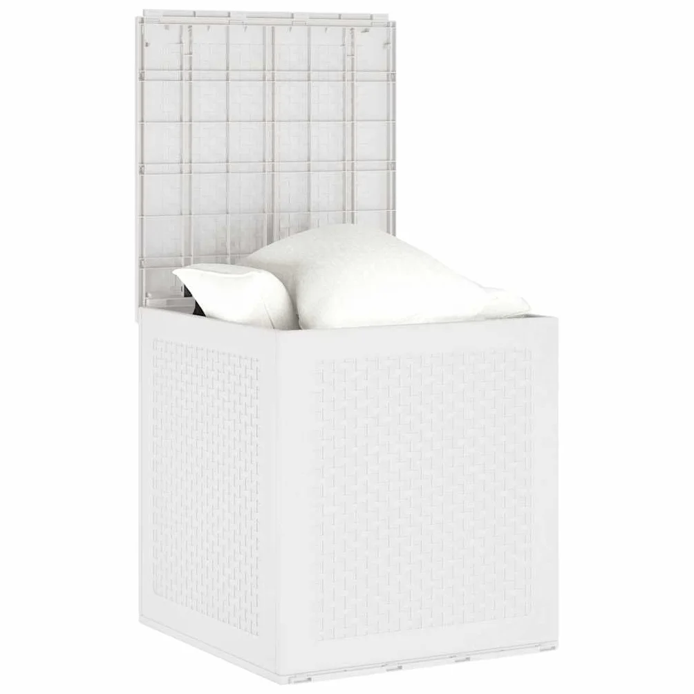 vidaXL Boîte de Rangement Blanc 55 x 53 x 57 cm Polypropylène, Jardin et Terrasse, Rangement Moderne, Meuble Résistant, Boîte Outdoor, Organisateur Contemporain