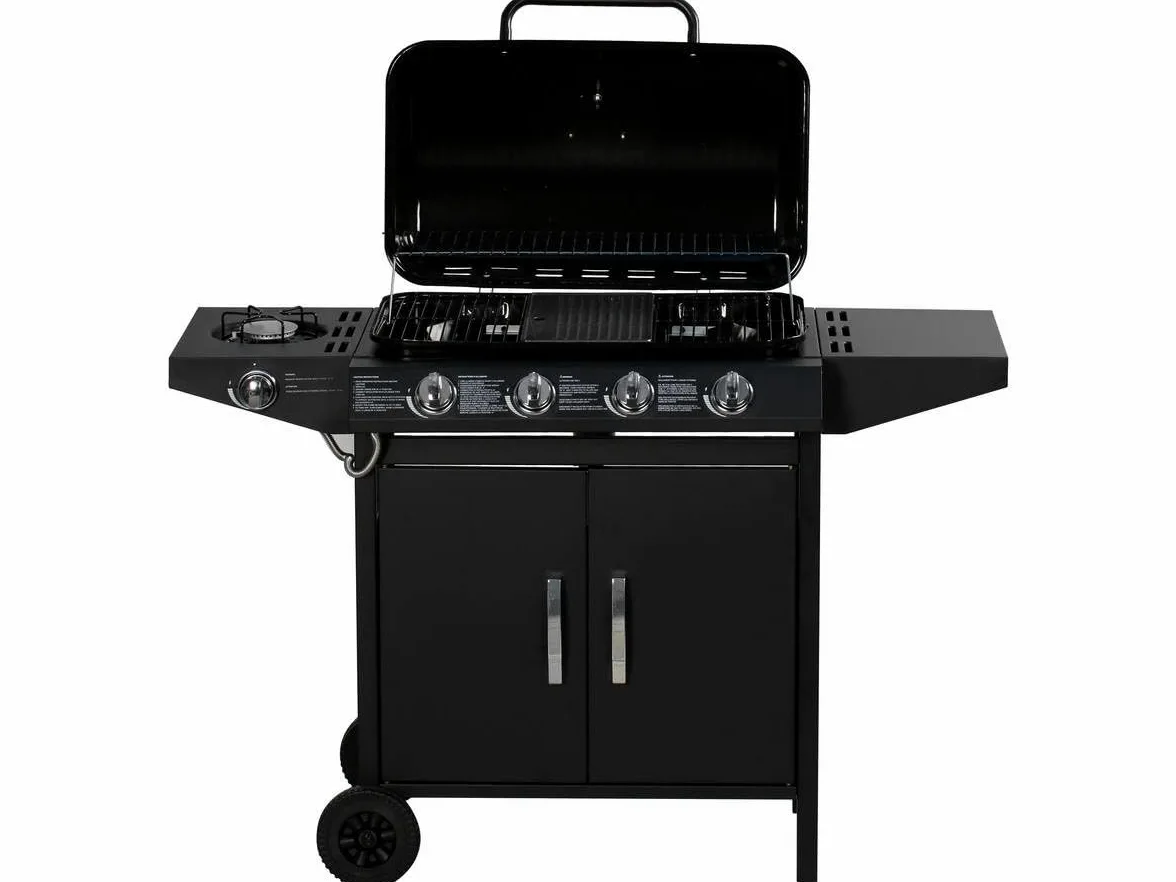 Habitat et Jardin Barbecue Gaz Festa 5, 5 Brûleurs Dont 1 Latéral, 12.9 Kw, Noir 1351_100515