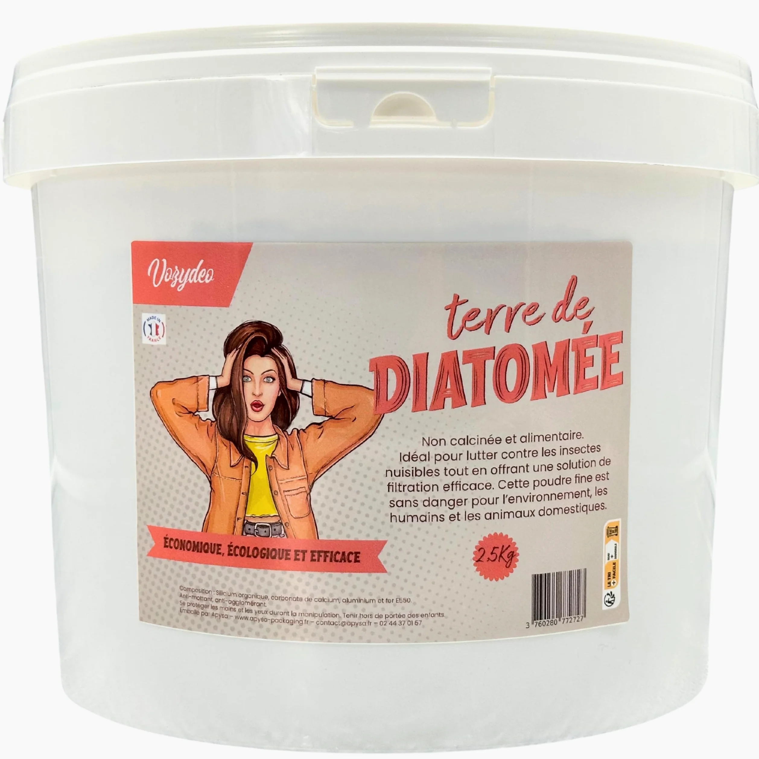Terre de Diatomée - Sac 2,5 KG - Contre Les Insectes et Parasites - Complément Alimentaire - Vermifuge - Produit Naturel et Economique
