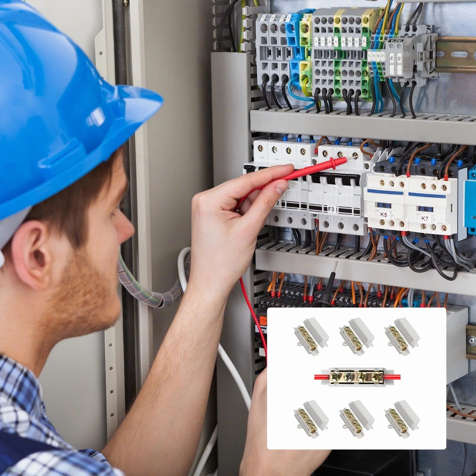 Connecteurs de passage 2 broches 100 A 1000 V Bloc de serrage 2,5-16 mm² Boîtier ABS