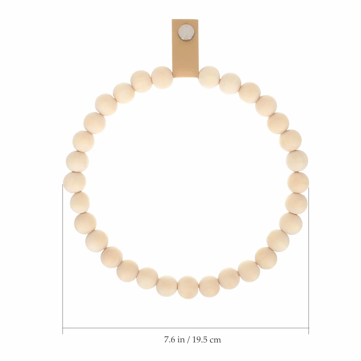 Hemobllo Porte Serviette Mural Bohème, Anneau Support Serviette en Perles de Bois Naturel pour Salle de Bain