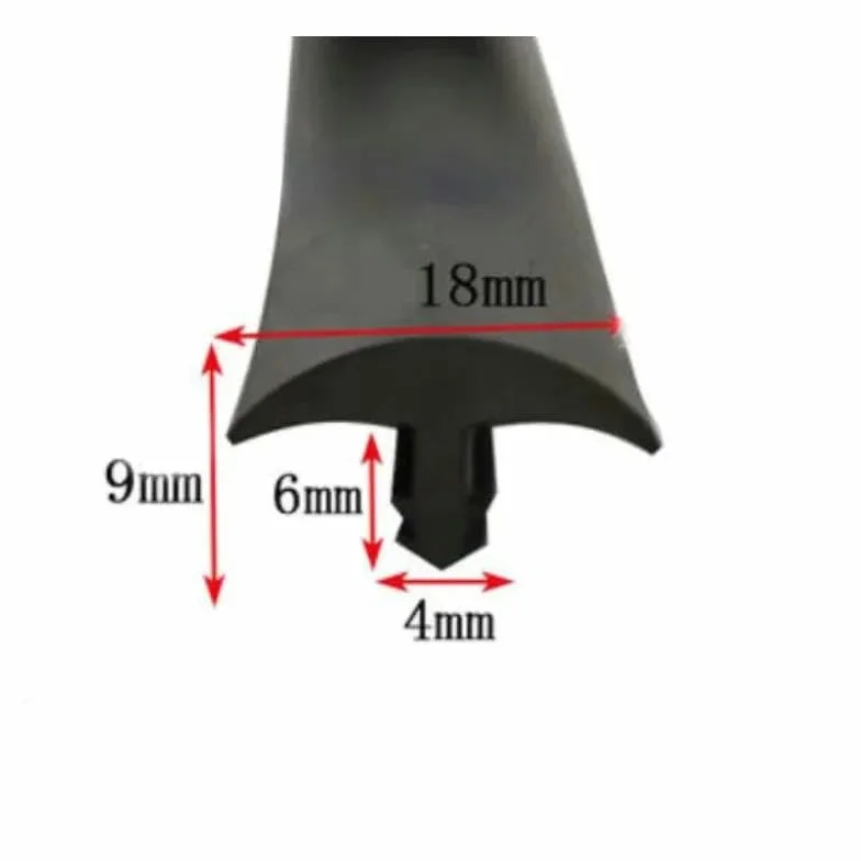 Bande d'étanchéité en caoutchouc pour véranda type T 8 x 19 mm