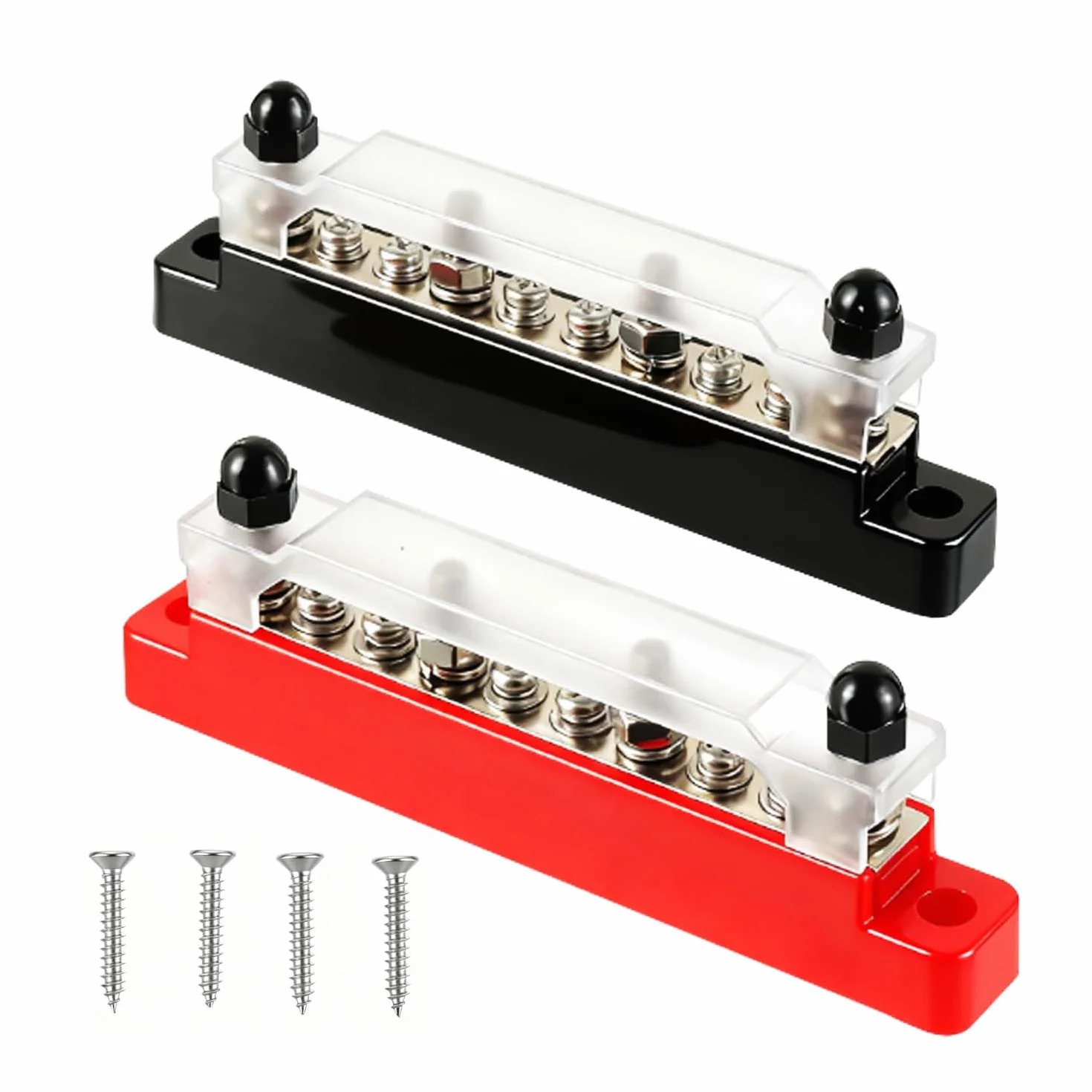 Bloc de distribution jeu de barres 12V-48V DC 150A 6 bornes M4 4 bornes M6 couvercle voiture bateau camping-car camion