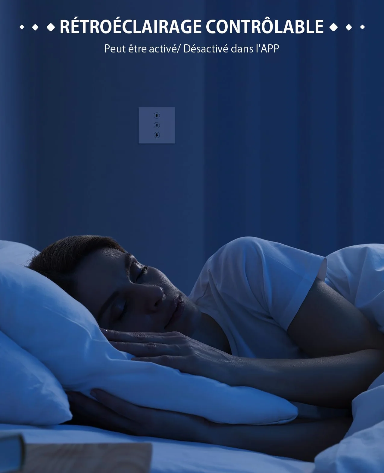 Interrupteur Volet Roulant Connecté CS01, Compatible Alexa/Google Home/Smart Life, Commande Vocale et APP