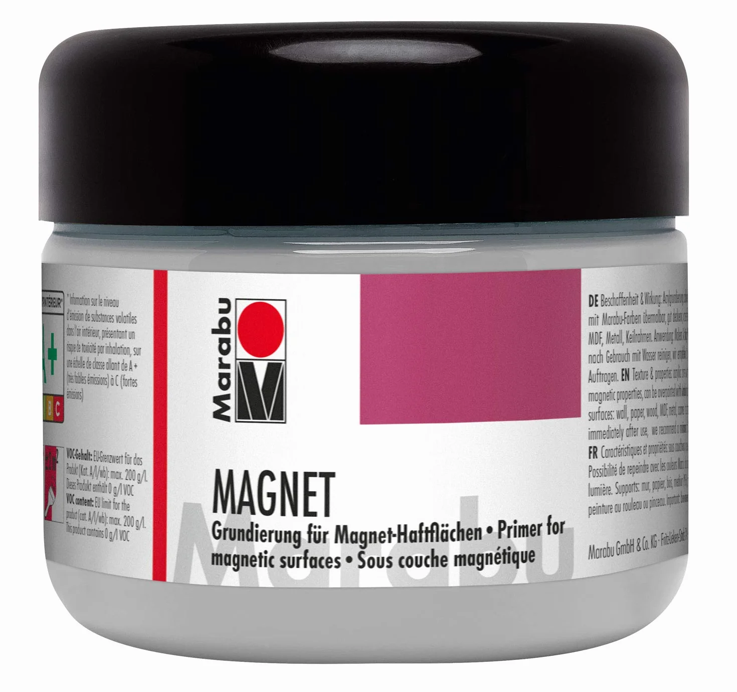 Marabu Peinture magnétique 225 ml gris résistant à la salive imperméable lumière 0,75 m²