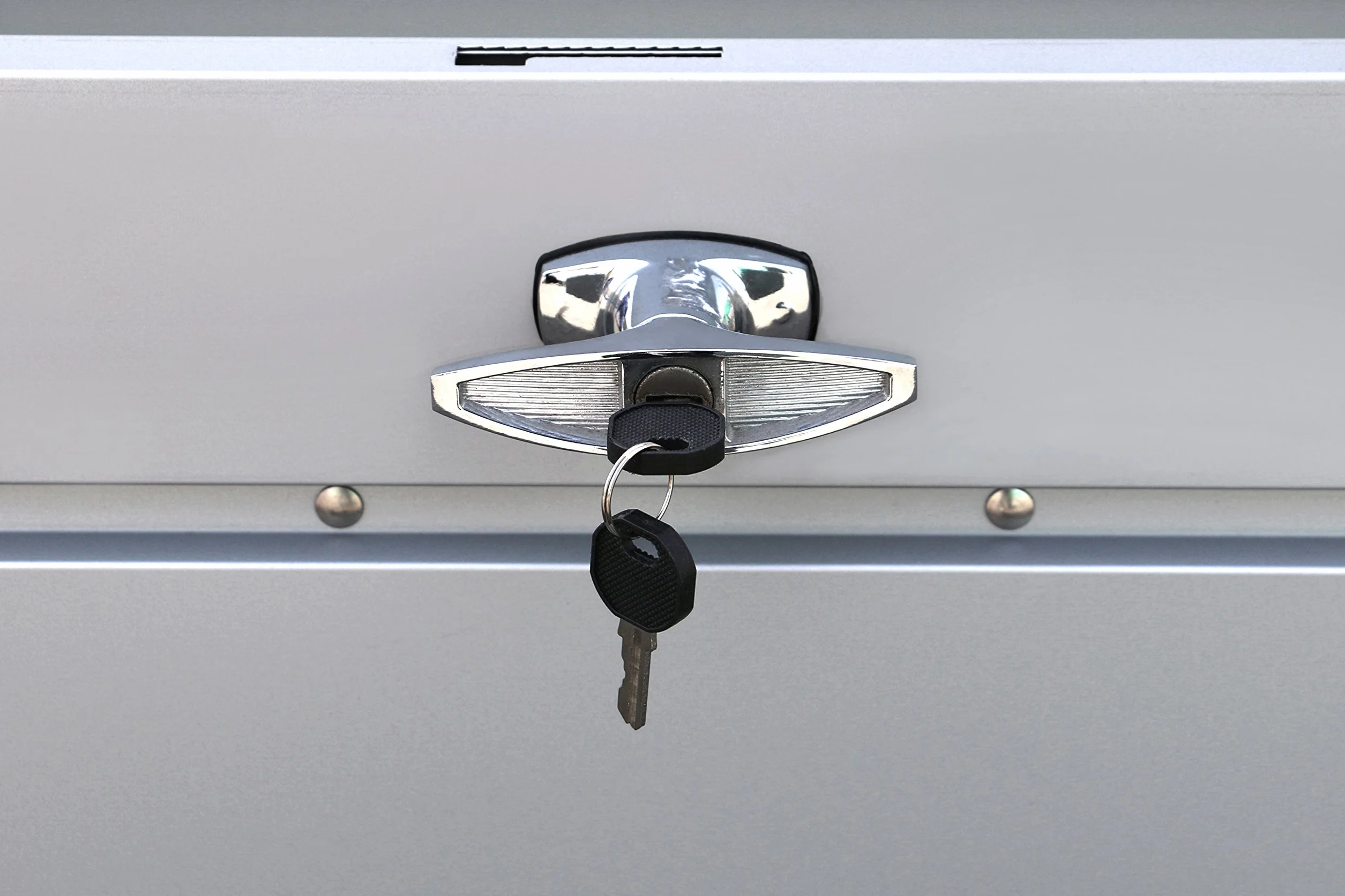 Duramax Palladium XL (1043 L) Coffre de Rangement Exterieur en métal avec vérin à gaz hydraulique et poignée verrouillable, boîte à coussins pour extérieure, boîte de patio, argenté