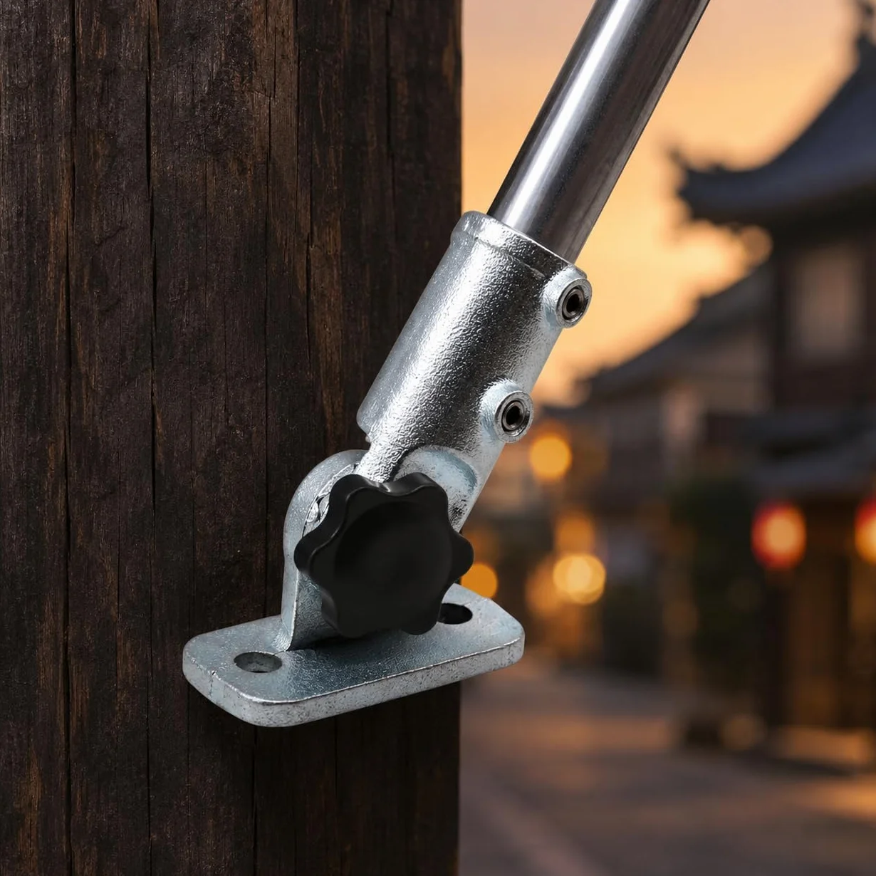 Murale tube fonte réglable, support tuyau galvanisé 25mm, pied ajustable 180° plomberie industrielle