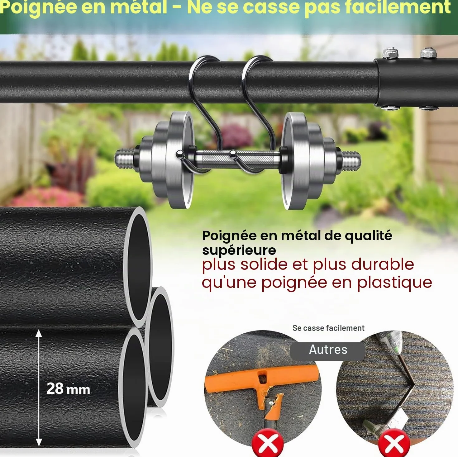 FLY HAWK Coupe Bordure Manuelle, 86-106cm Outil de Bordure de Pelouse Manuel avec Réglable Poignée en T, pour Paysages, Allées, Parterres de Fleurs, Trottoirs, Terrasses/Noir